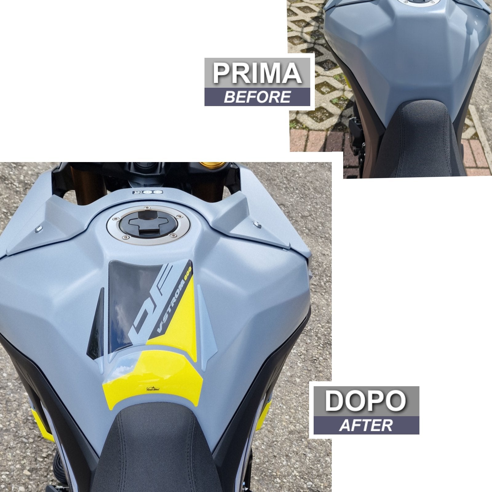 Resin Bike 3D Motorcycle Stickers - Tank Pad | Suzuki V-Strom 800DE 2023>2025 - Pyramid Motorcycle Accessories