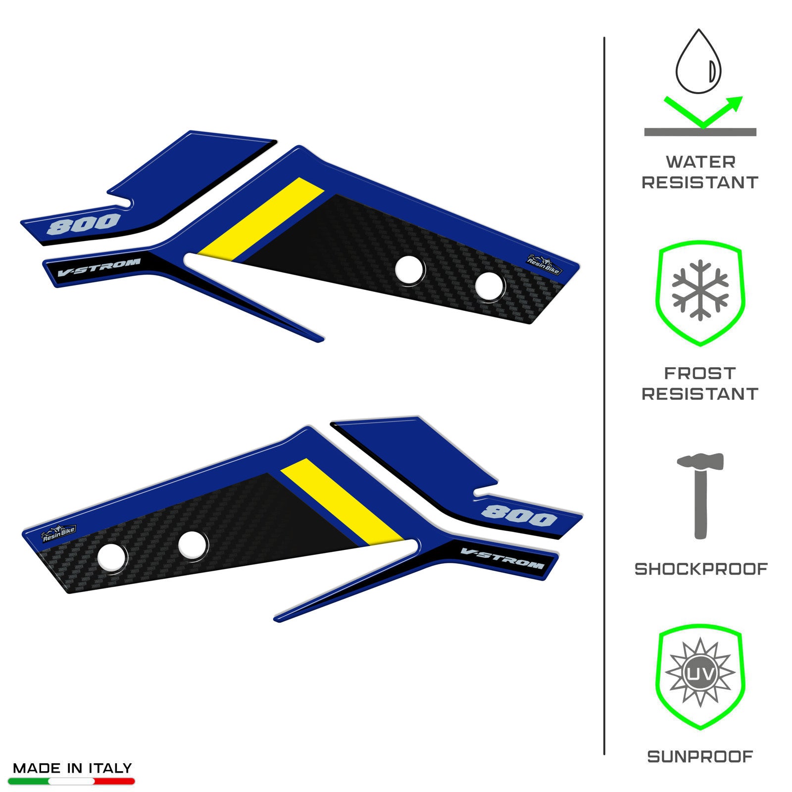 Resin Bike 3D Motorcycle Stickers - Handguards | Suzuki V-Strom 800DE 2023>2026 RB-1000674300009 - Pyramid Motorcycle Accessories