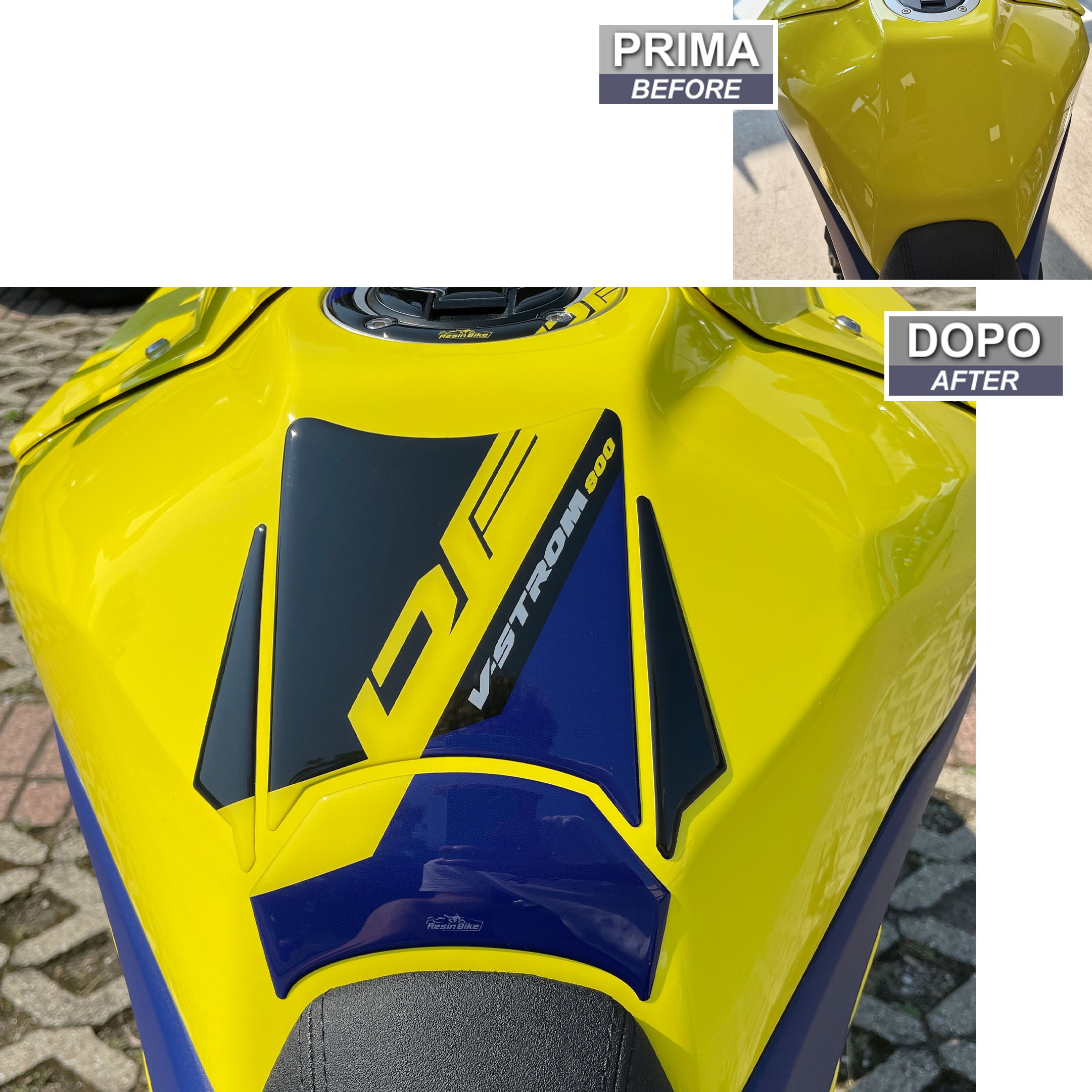 Resin Bike 3D Motorcycle Stickers - Tank Pad | Suzuki V-Strom 800DE 2023>2025 - Pyramid Motorcycle Accessories