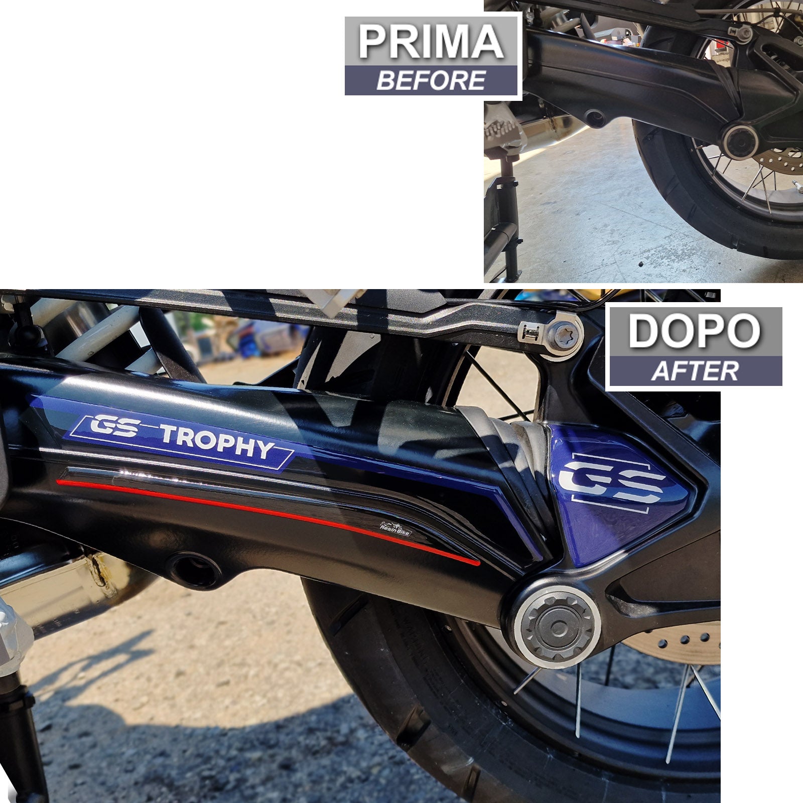 Resin Bike 3D Motorcycle Stickers - Forks | BMW R 1250 GS/GSA 2021>2024 - Pyramid Motorcycle Accessories