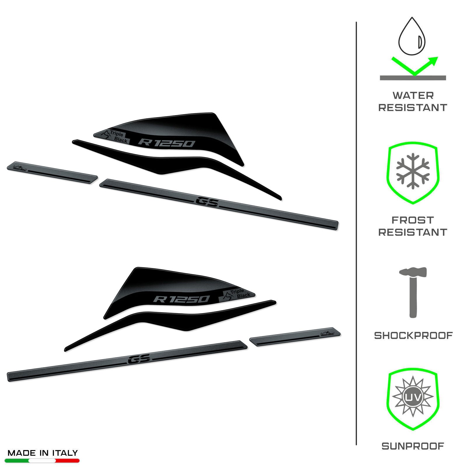 Resin Bike 3D Motorcycle Stickers - Handguards | BMW R 1250 GS/GSA 2021>2024 - Pyramid Motorcycle Accessories