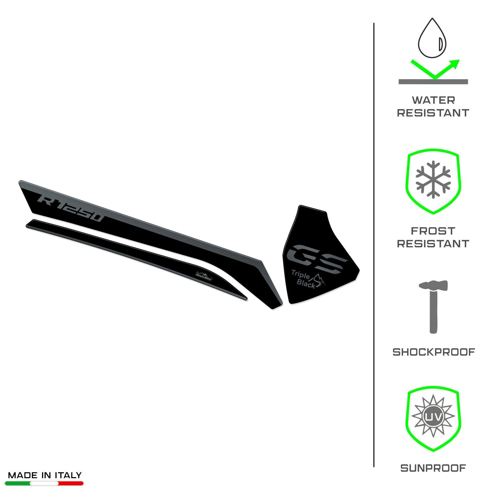 Resin Bike 3D Motorcycle Stickers - Forks | BMW R 1250 GS/GSA 2021>2024 - Pyramid Motorcycle Accessories