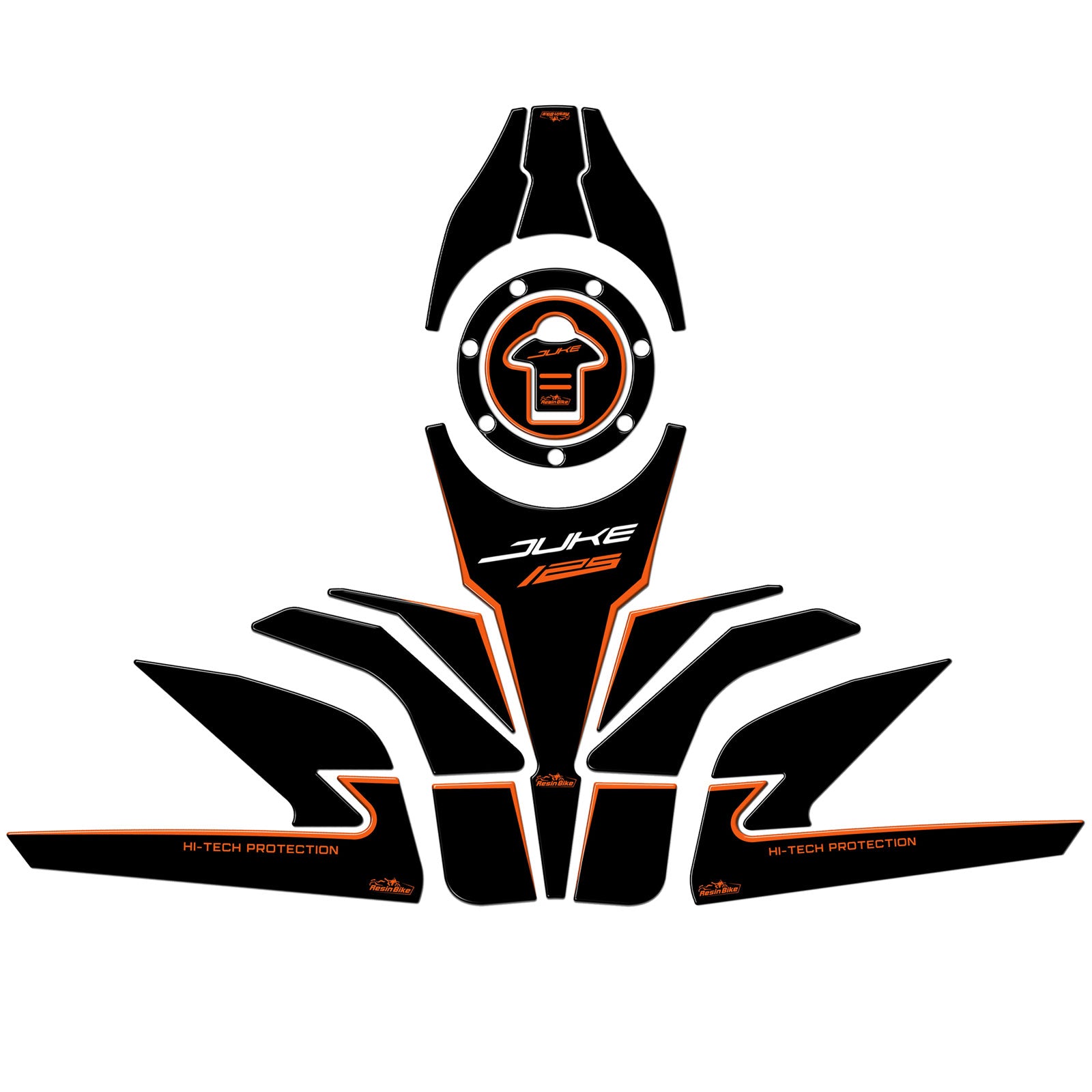 Resin Bike 3D Motorcycle Stickers - Basic Kit | KTM 125 Duke 2021>2023 - Pyramid Motorcycle Accessories