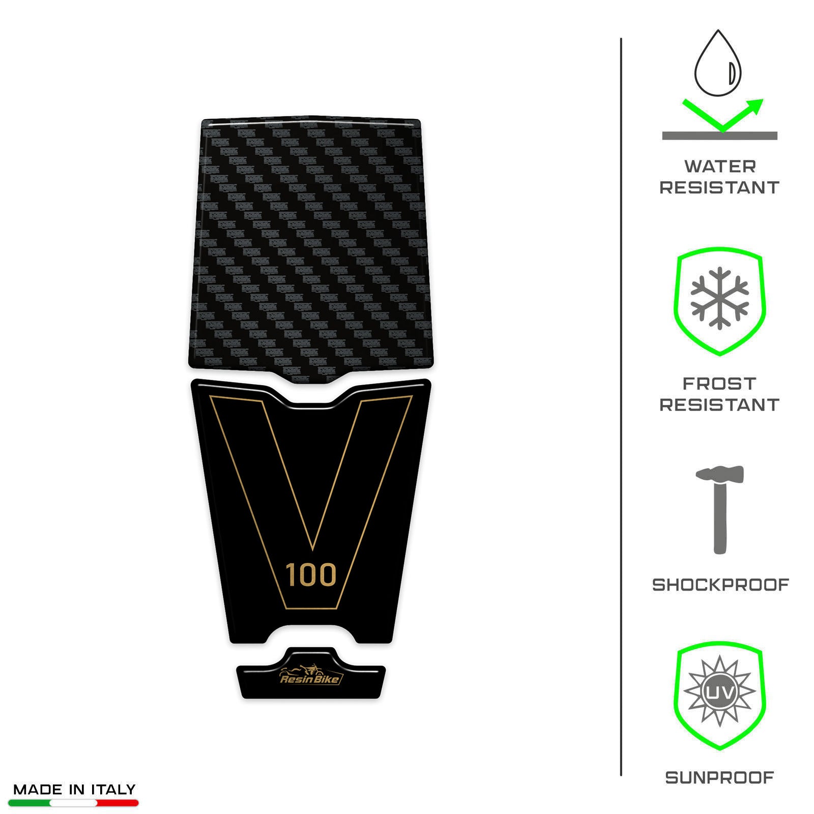 Resin Bike 3D Motorcycle Stickers - Tail Section | Moto Guzzi V100 Mandello/S 2022>2025 - Pyramid Motorcycle Accessories