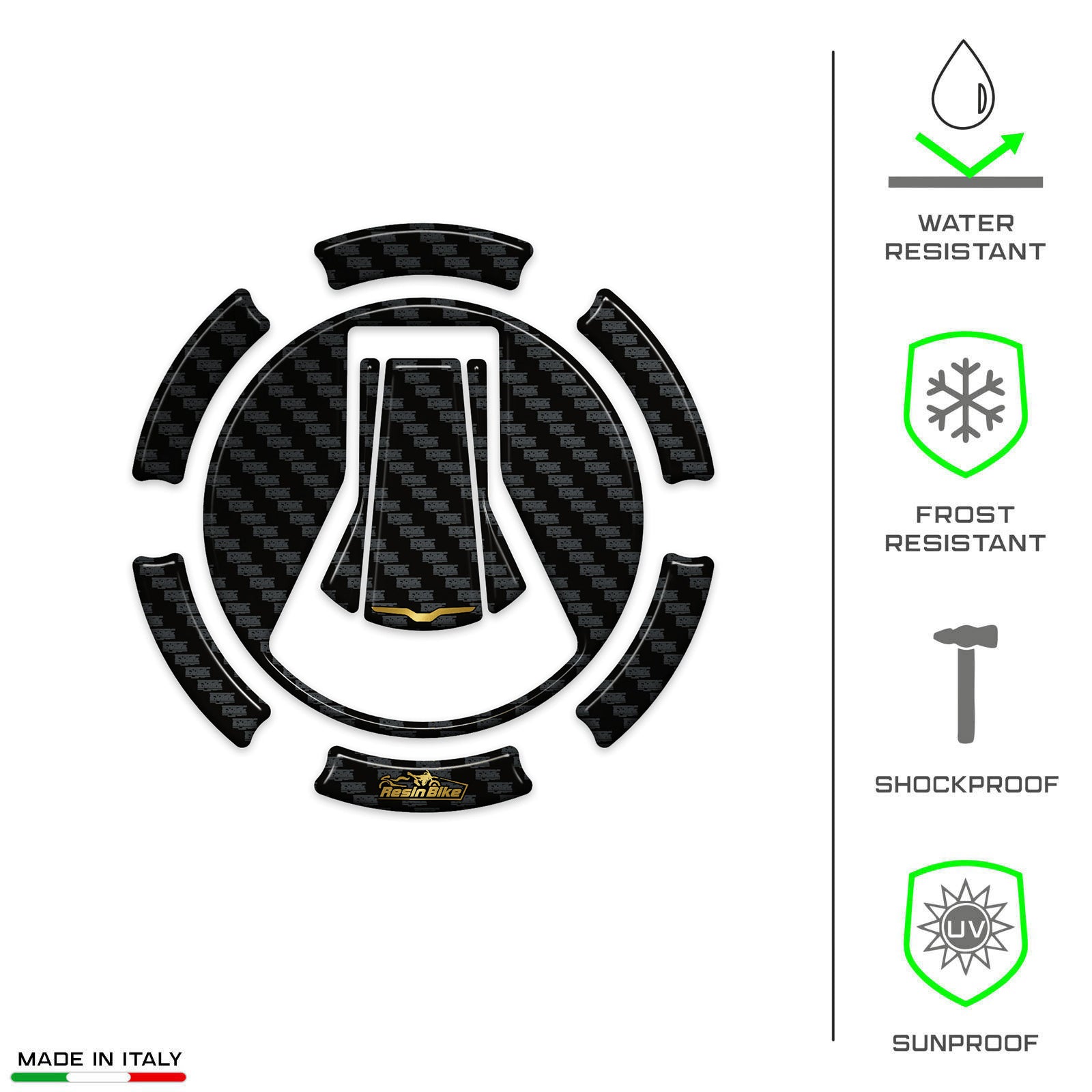 Resin Bike 3D Motorcycle Stickers - Fuel Cap | Moto Guzzi V100 Mandello / Mandello S 2022>2026 - Pyramid Motorcycle Accessories