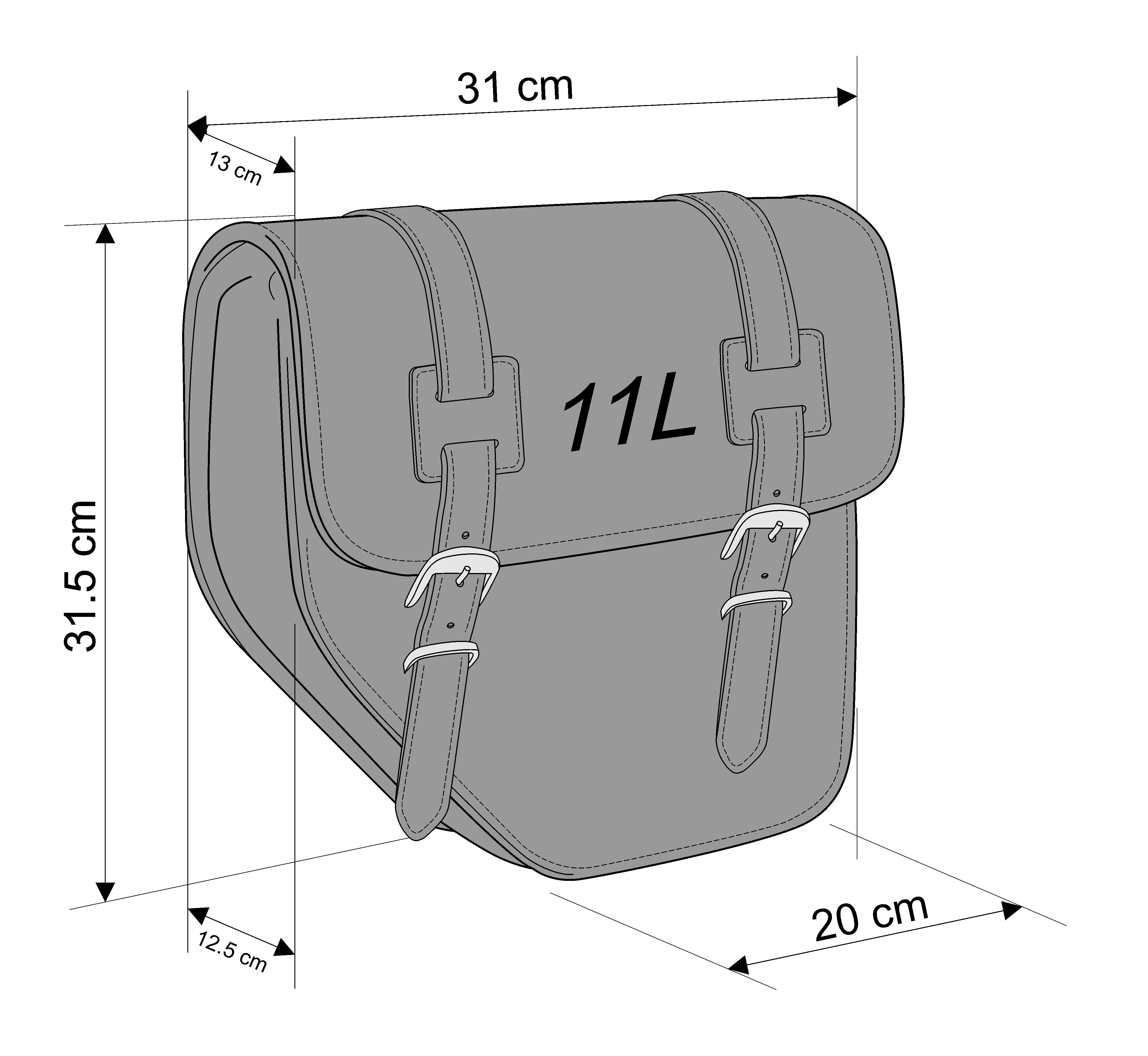 Customacces Ibiza Saddlebag With Metal Base - Right Hand Side | Black - Pyramid Motorcycle Accessories