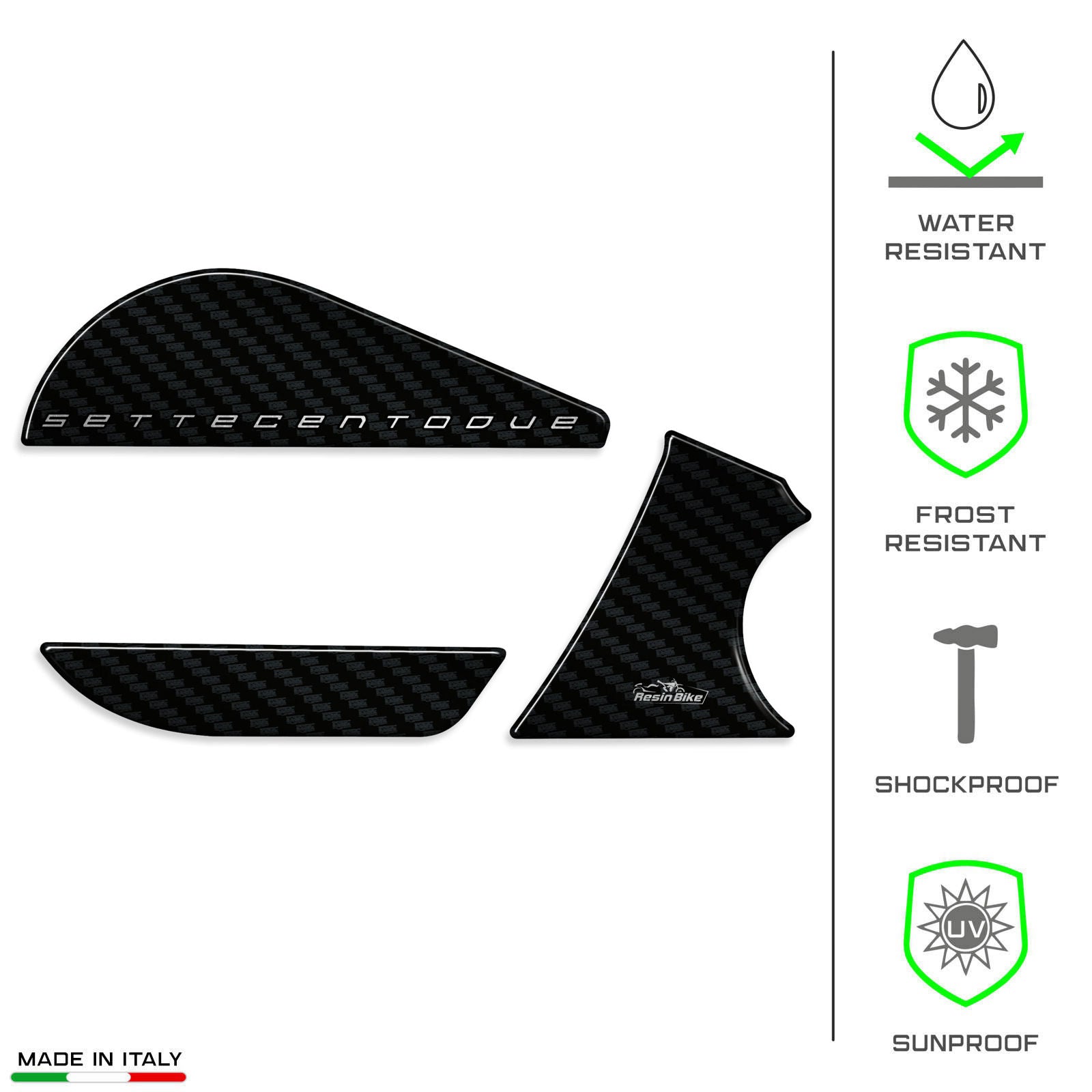 Resin Bike 3D Motorcycle Stickers - Heel Pads | Benelli TRK 702 X 2023>2026 - Pyramid Motorcycle Accessories