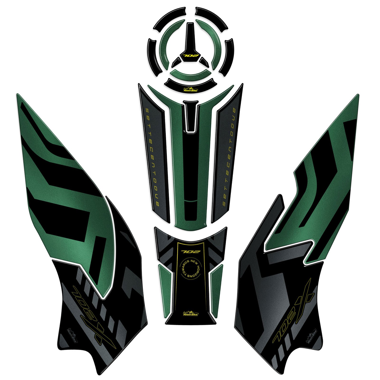 Resin Bike 3D Motorcycle Stickers - Tank Kit | Benelli TRK 702 X 2023>2026 RB-1000679300004 - Pyramid Motorcycle Accessories