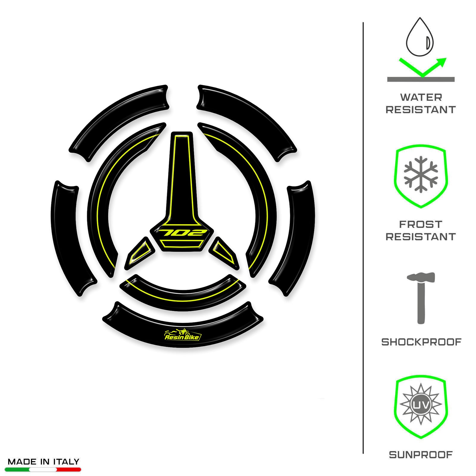 Resin Bike 3D Motorcycle Stickers - Frontal Area | Benelli TRK 702 / 702 X 2023>2026 RB-1000679800009 - Pyramid Motorcycle Accessories