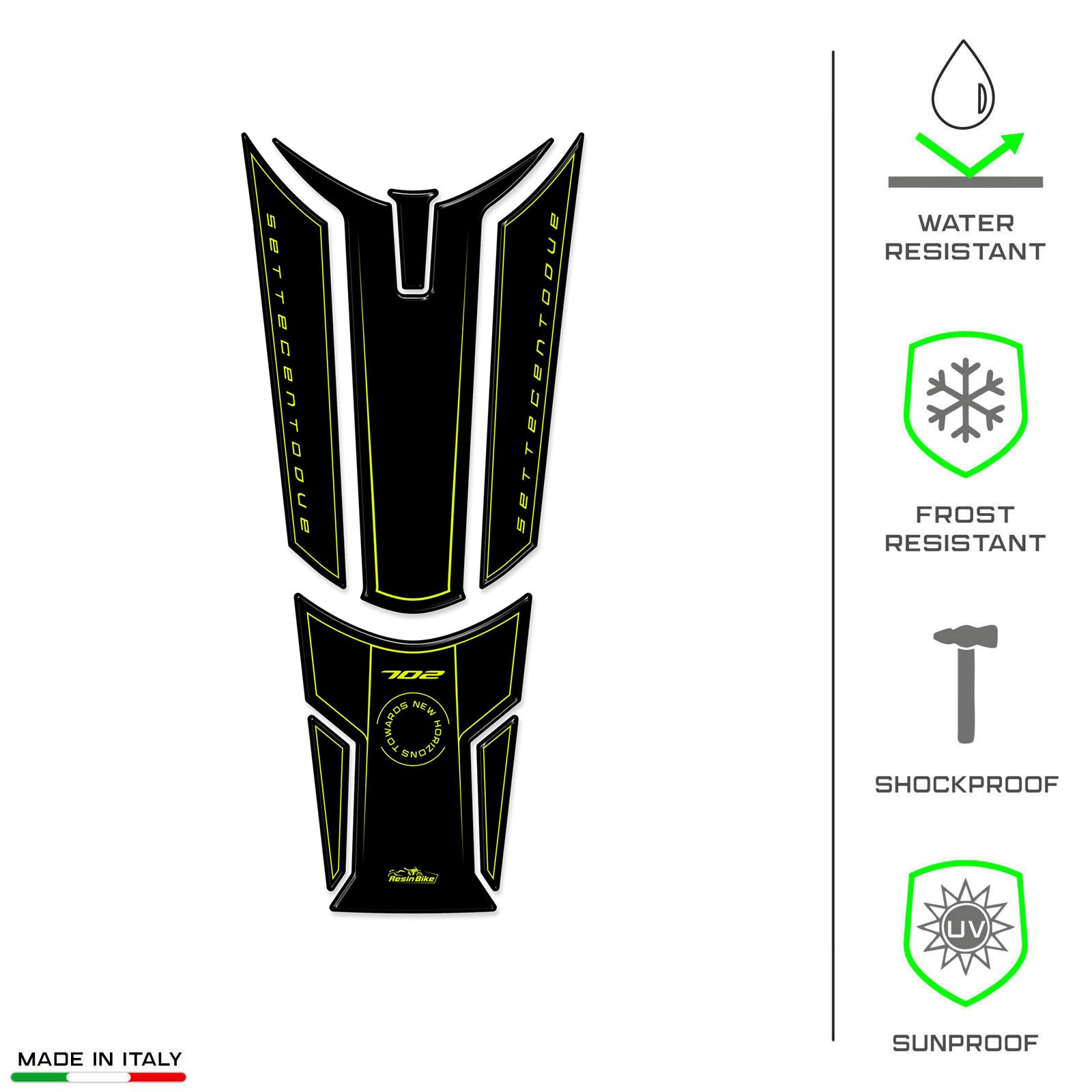 Resin Bike 3D Motorcycle Stickers - Tank Pad | Benelli TRK 702/702X 2023>2025 - Pyramid Motorcycle Accessories