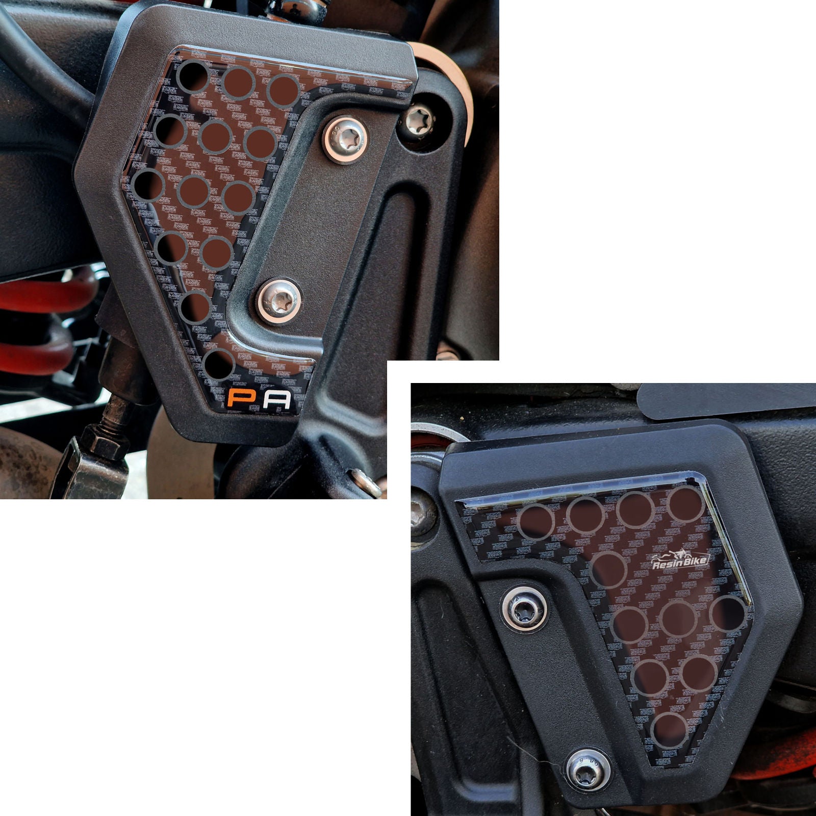 Resin Bike 3D Motorcycle Stickers - Heel Pads | Harley Davidson Pan America 1250 2020>2026 - Pyramid Motorcycle Accessories