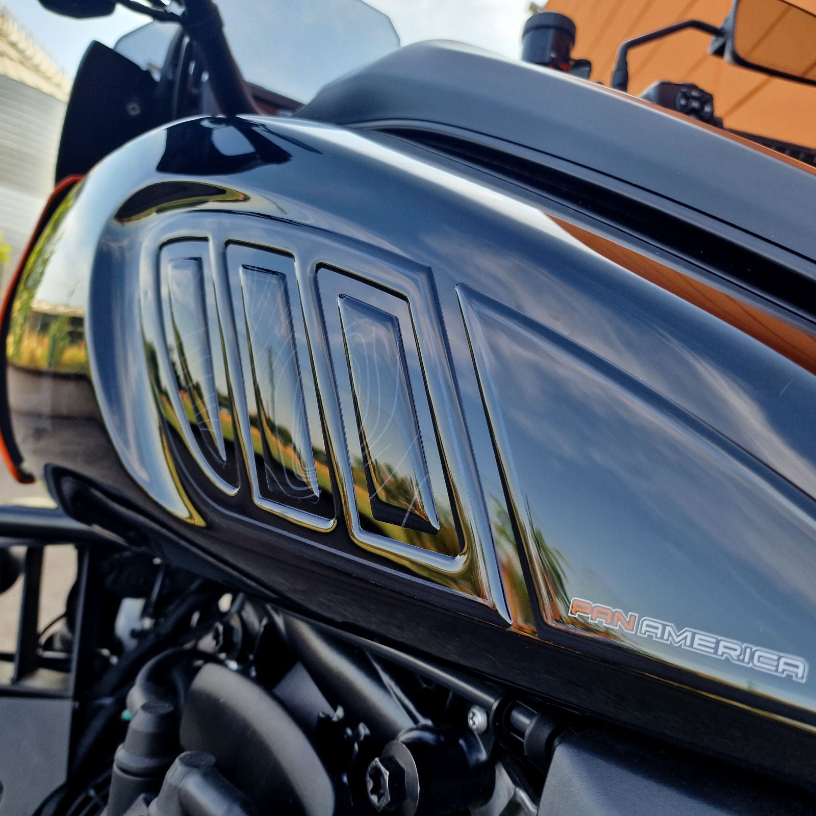 Resin Bike 3D Motorcycle Stickers - Tank Sides | Harley Davidson Pan America 1250 2020>2026 - Pyramid Motorcycle Accessories
