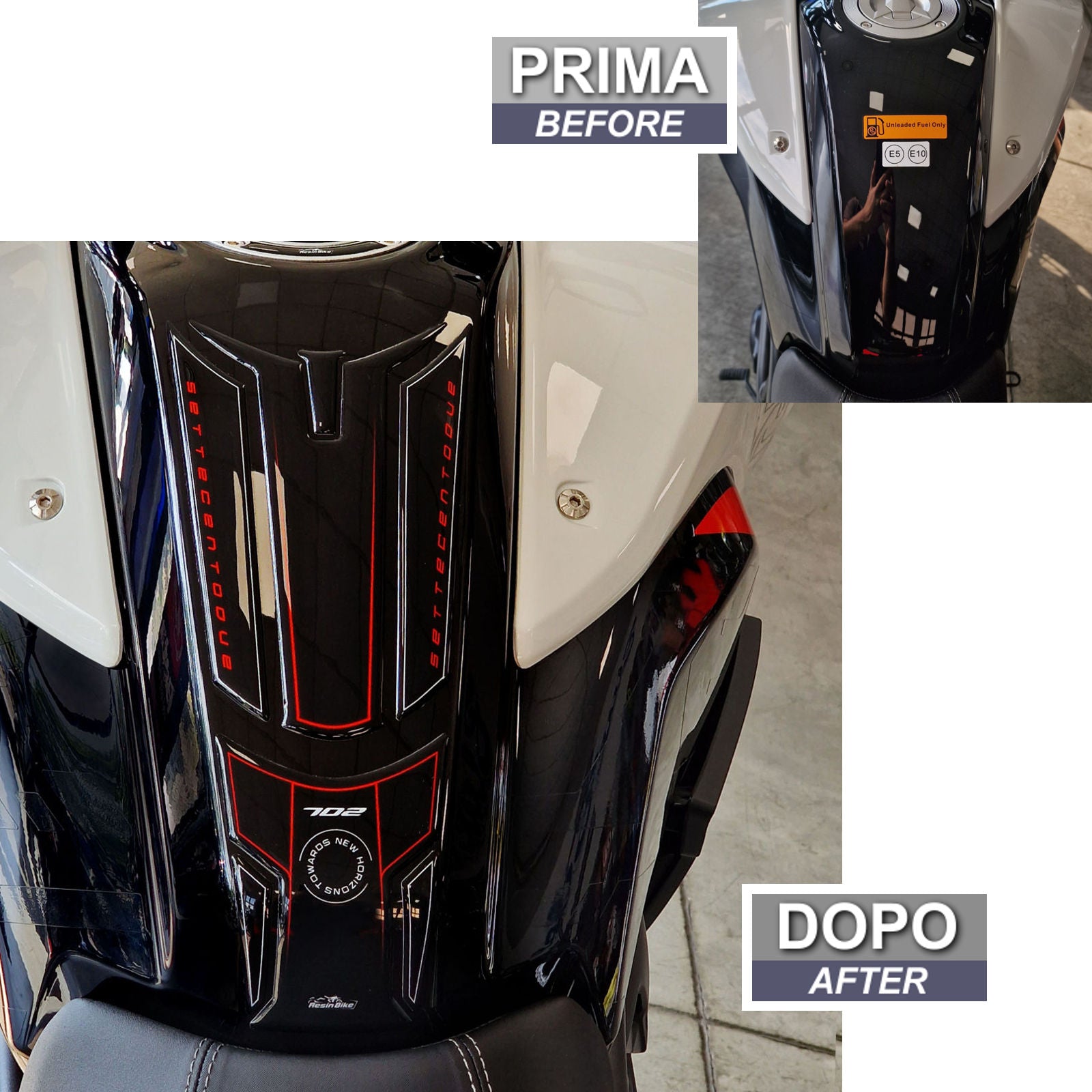 Resin Bike 3D Motorcycle Stickers - Tank Pad | Benelli TRK 702 / 702 X 2023>2026 RB-1000682900000 - Pyramid Motorcycle Accessories