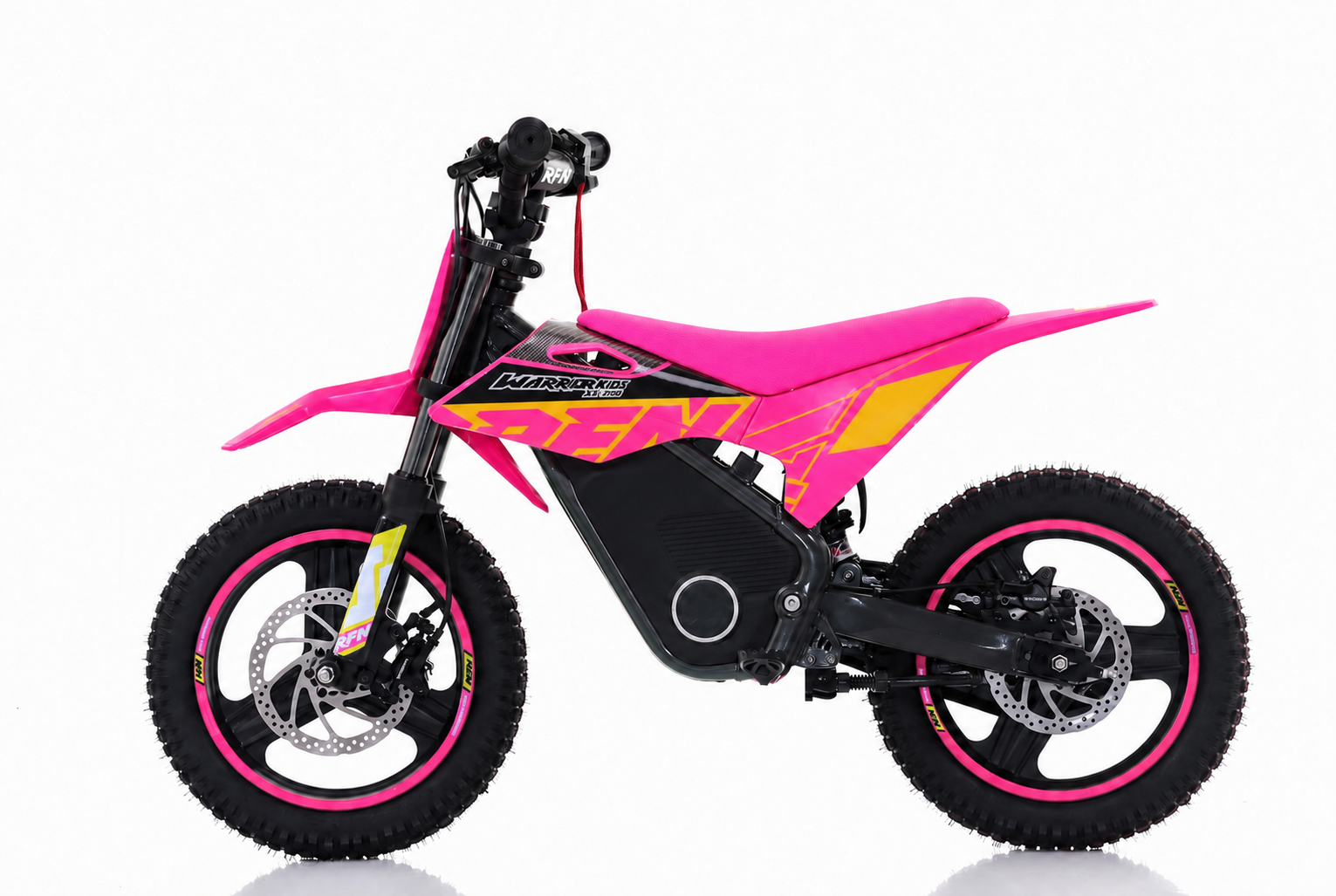 RFN Warrior SX-E700 R 14-inch Kids Electric MX Bike | Pink/Yellow