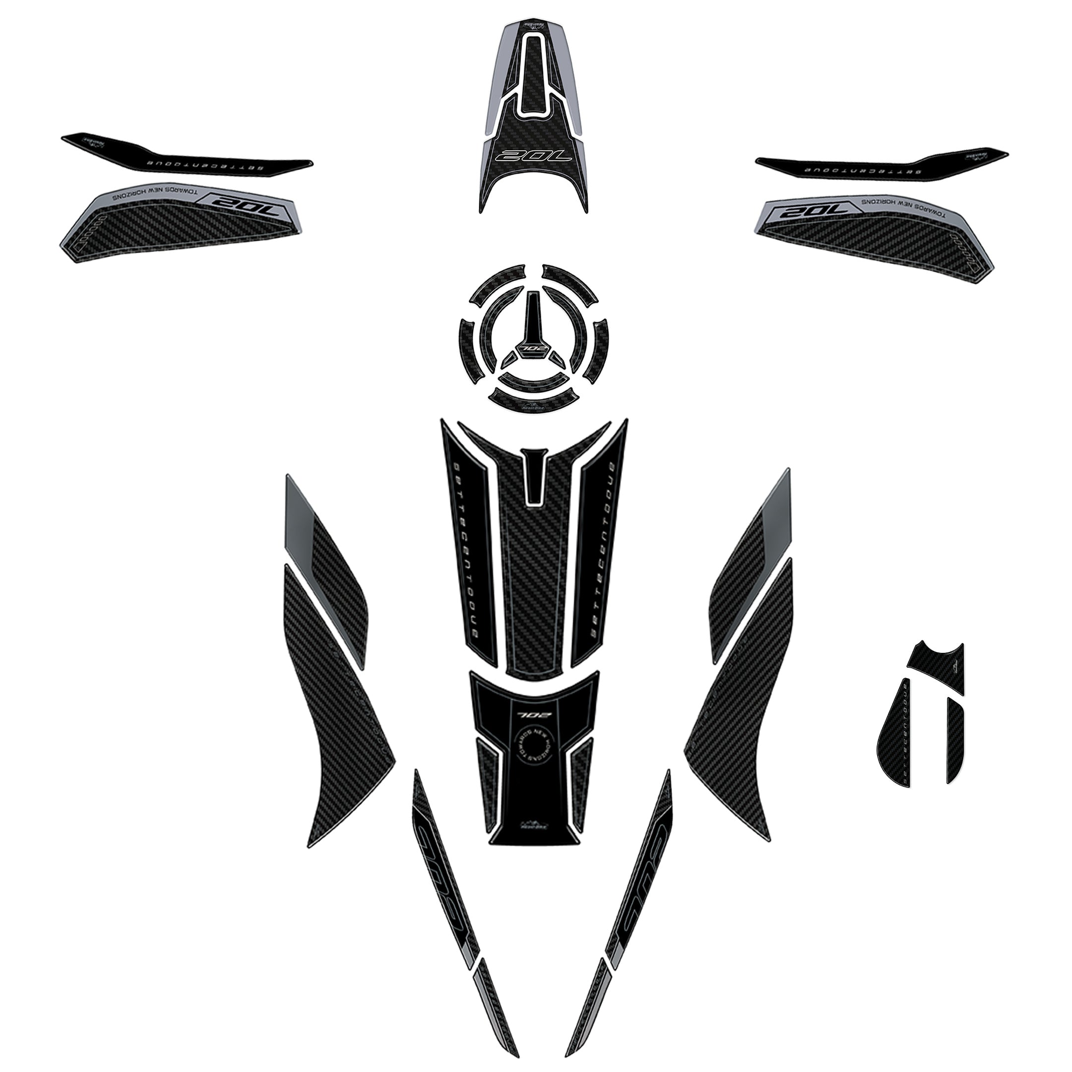 Resin Bike 3D Motorcycle Stickers - Tank Kit | Benelli TRK 702 2023>2026 RB-1000684100002 - Pyramid Motorcycle Accessories
