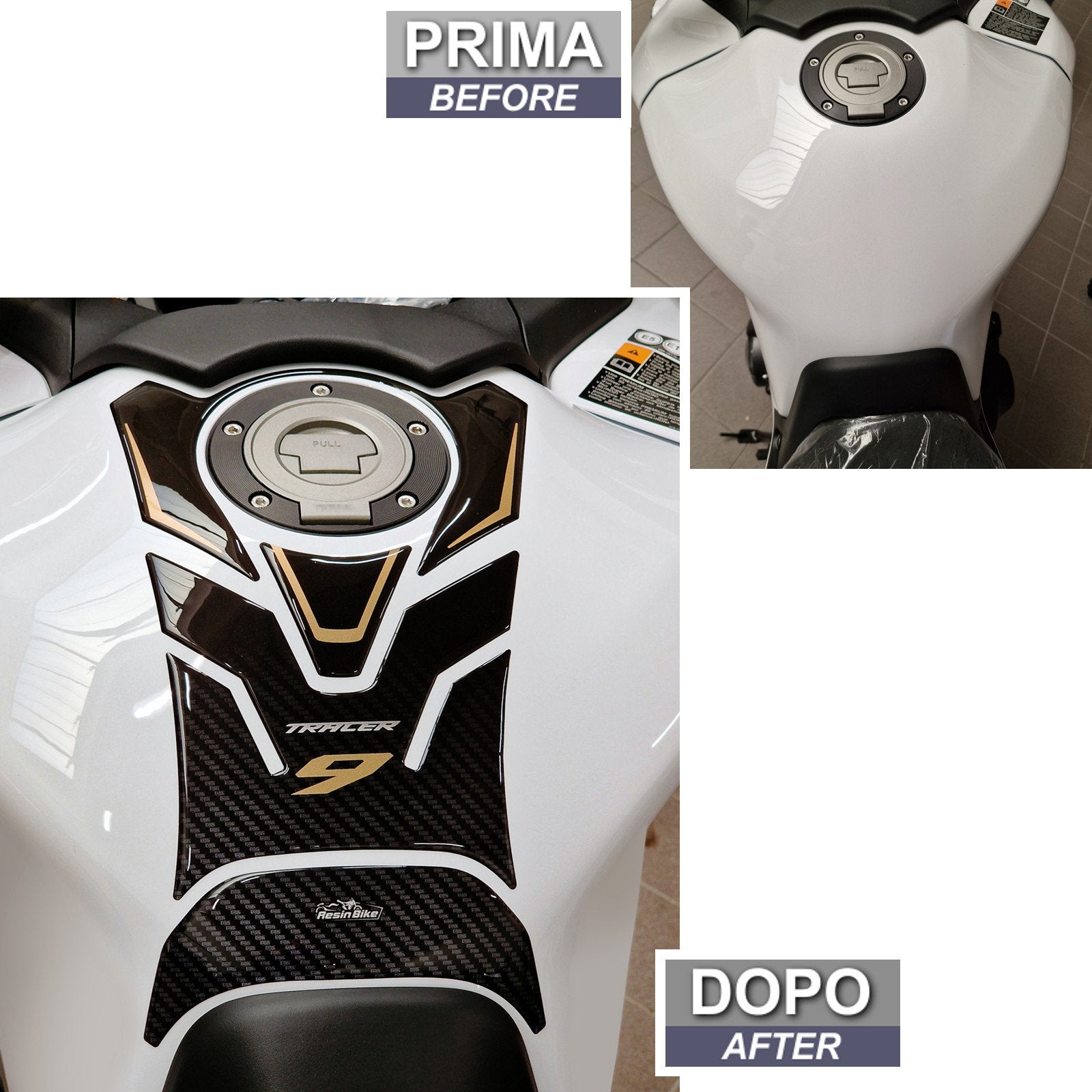 Resin Bike 3D Motorcycle Stickers - Tank Pad | Yamaha Tracer 9/9GT/9GT+ 2021>2024 - Pyramid Motorcycle Accessories
