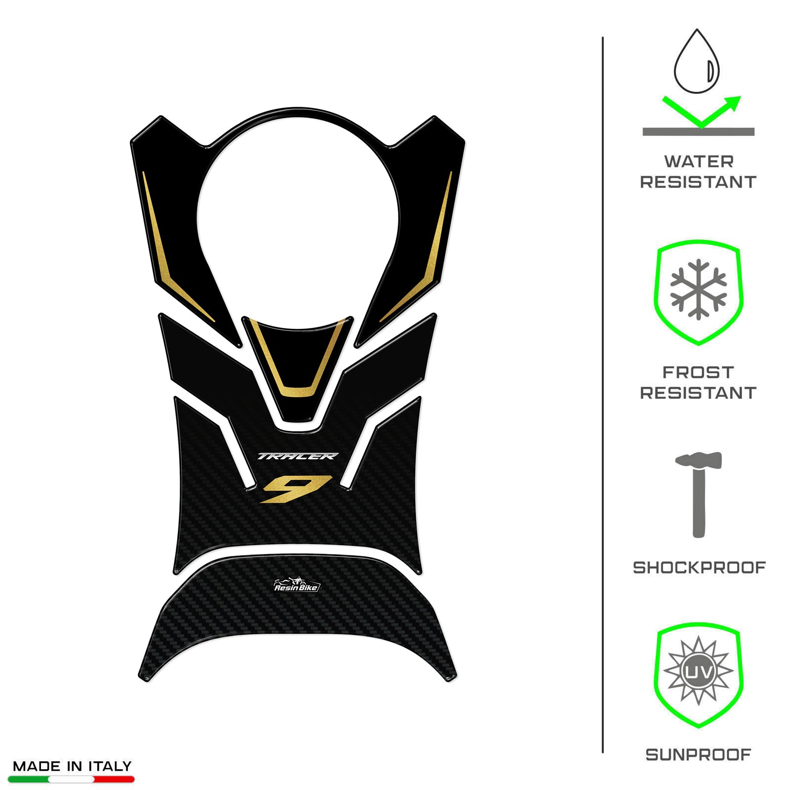 Resin Bike 3D Motorcycle Stickers - Tank Pad | Yamaha Tracer 9/9GT/9GT+ 2021>2024 - Pyramid Motorcycle Accessories