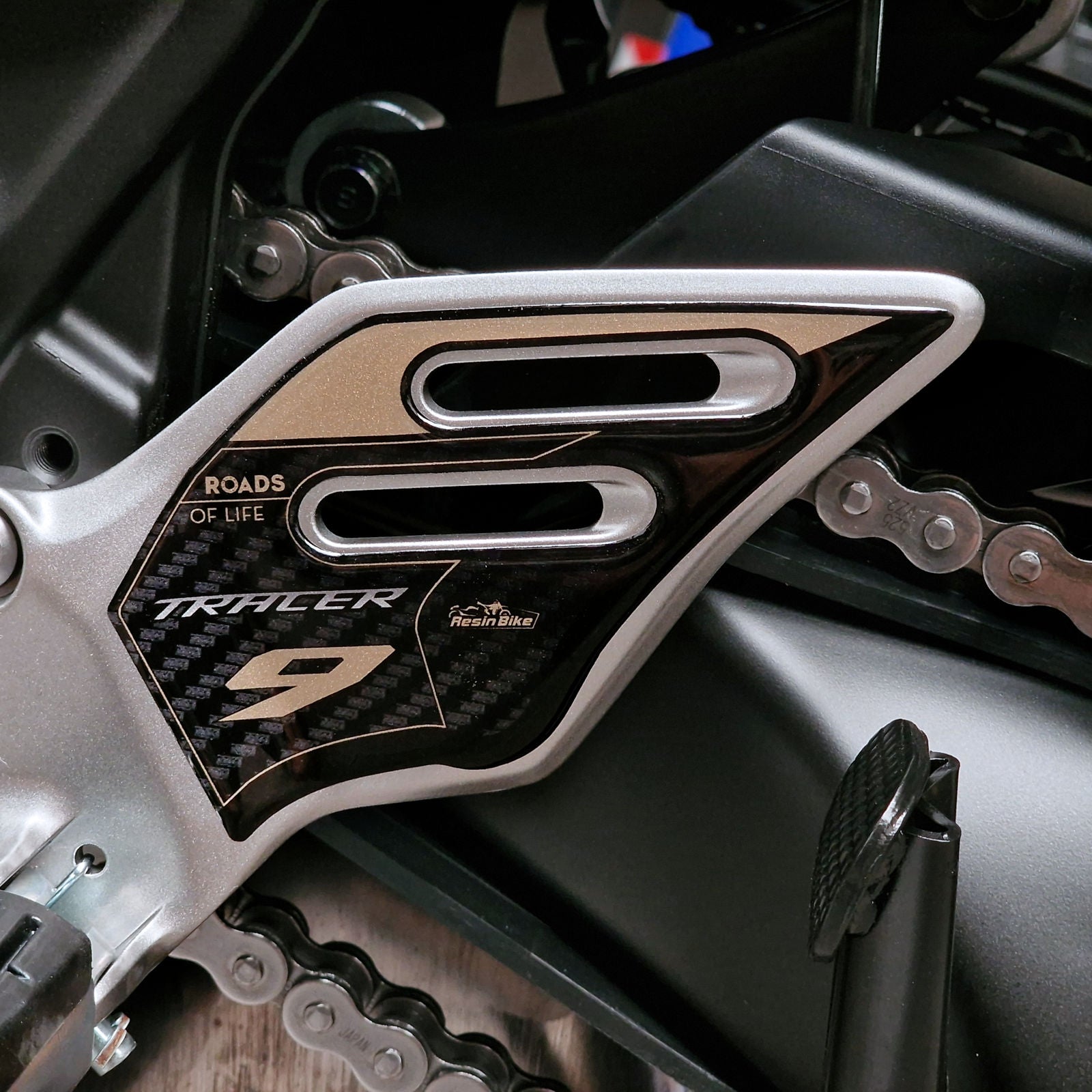 Resin Bike 3D Motorcycle Stickers - Heel Pads | Yamaha Tracer 9/9GT 2021>2024 - Pyramid Motorcycle Accessories