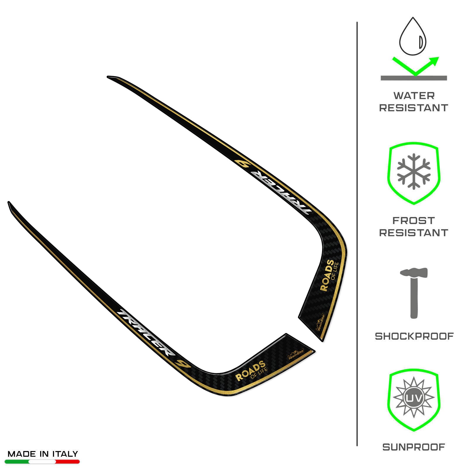 Resin Bike 3D Motorcycle Stickers - Passenger Handles | Yamaha Tracer 9 / 9 GT / 9 GT+ 2021>2024 RB-1000684400003 - Pyramid Motorcycle Accessories