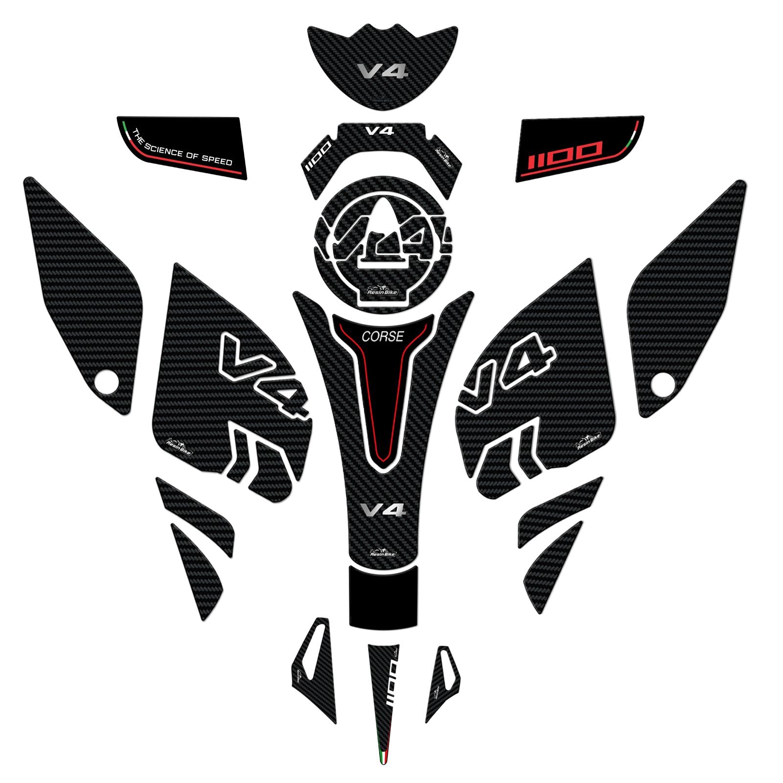 Resin Bike 3D Motorcycle Stickers - Full Kit | Ducati Panigale V4 2022>2023 - Pyramid Motorcycle Accessories