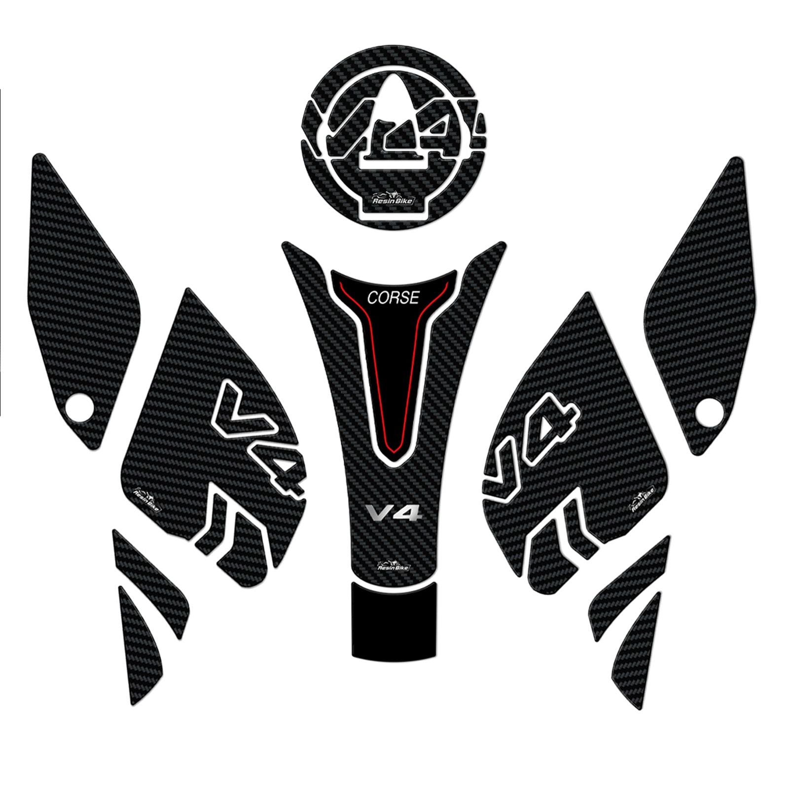 Resin Bike 3D Motorcycle Stickers - Basic Kit | Ducati Panigale V2 2022>2023 - Pyramid Motorcycle Accessories