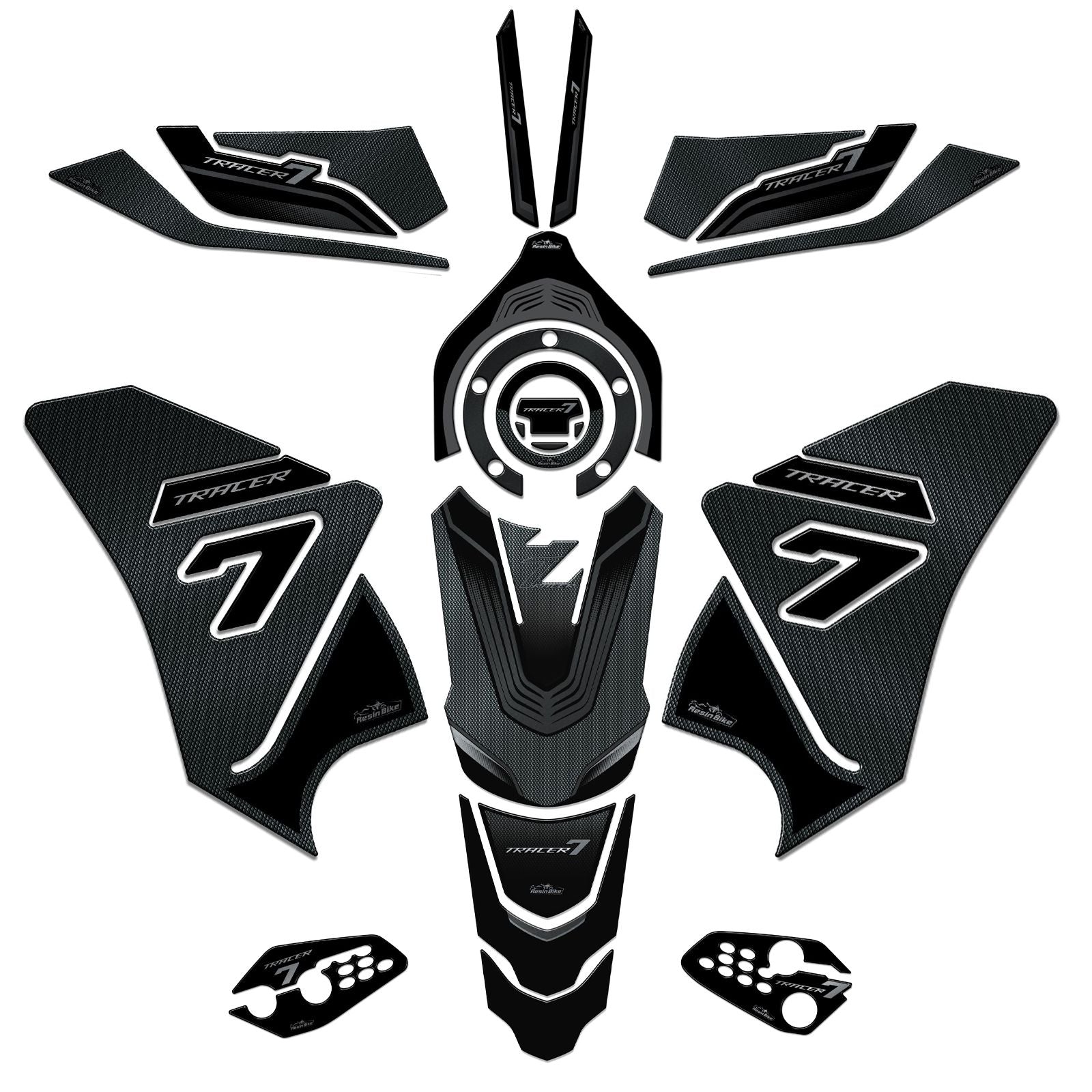 Resin Bike 3D Motorcycle Stickers - Basic Kit | Yamaha Tracer 7 2021>2024 - Pyramid Motorcycle Accessories