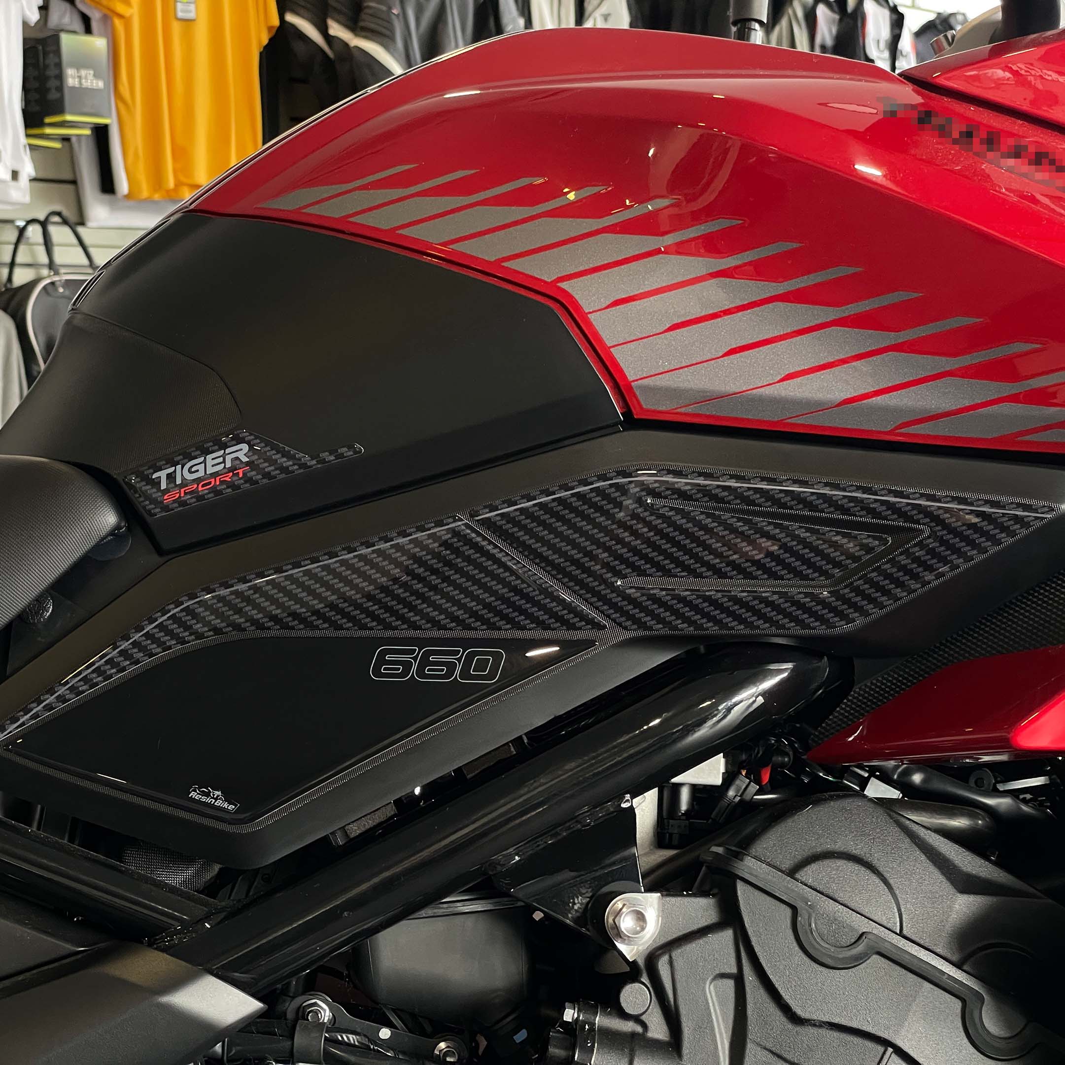 Resin Bike 3D Motorcycle Stickers - Tank Sides | Triumph Tiger Sport 660/800 2022>2025 - Pyramid Motorcycle Accessories