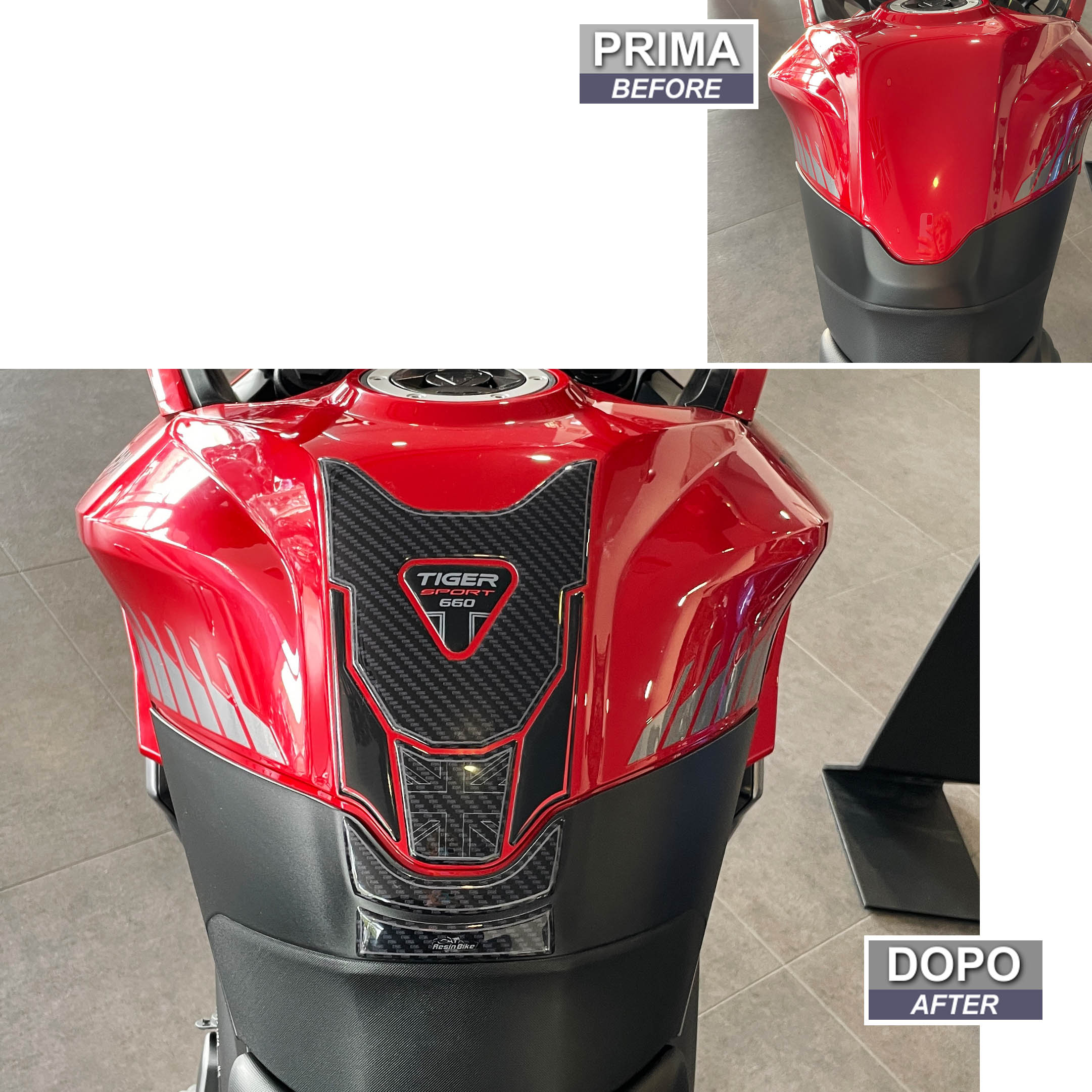 Resin Bike 3D Motorcycle Stickers - Tank Pad | Triumph Tiger Sport 660/800 2022>2025 - Pyramid Motorcycle Accessories