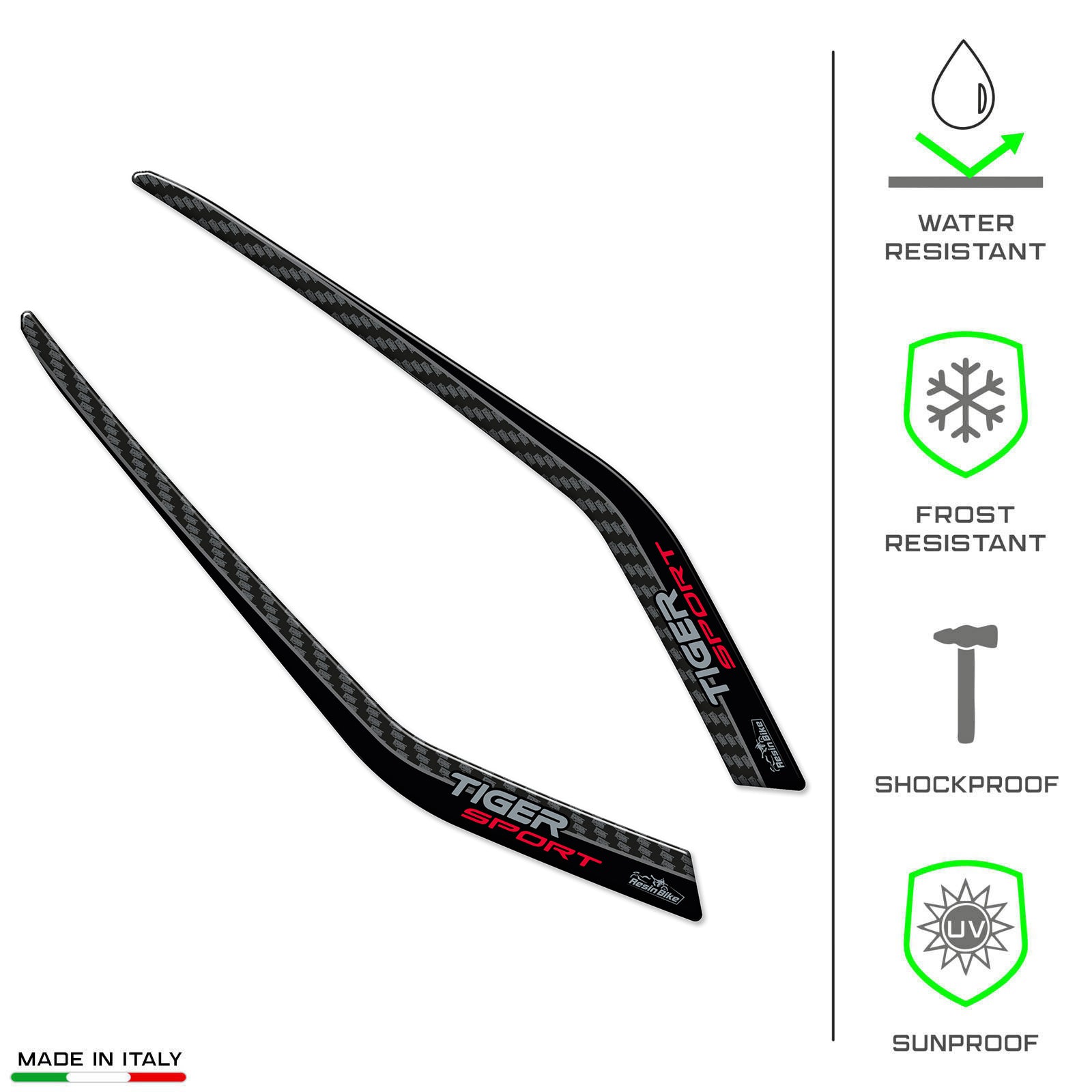 Resin Bike 3D Motorcycle Stickers - Passenger Handles | Triumph Tiger Sport 660/800 2022>2025 - Pyramid Motorcycle Accessories