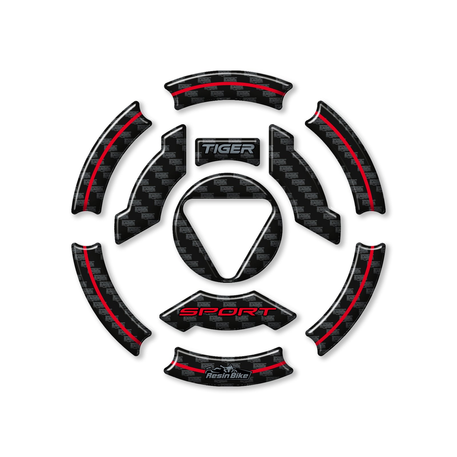 Resin Bike 3D Motorcycle Stickers - Fuel Cap | Triumph Tiger Sport 660/800 2022>2025 - Pyramid Motorcycle Accessories