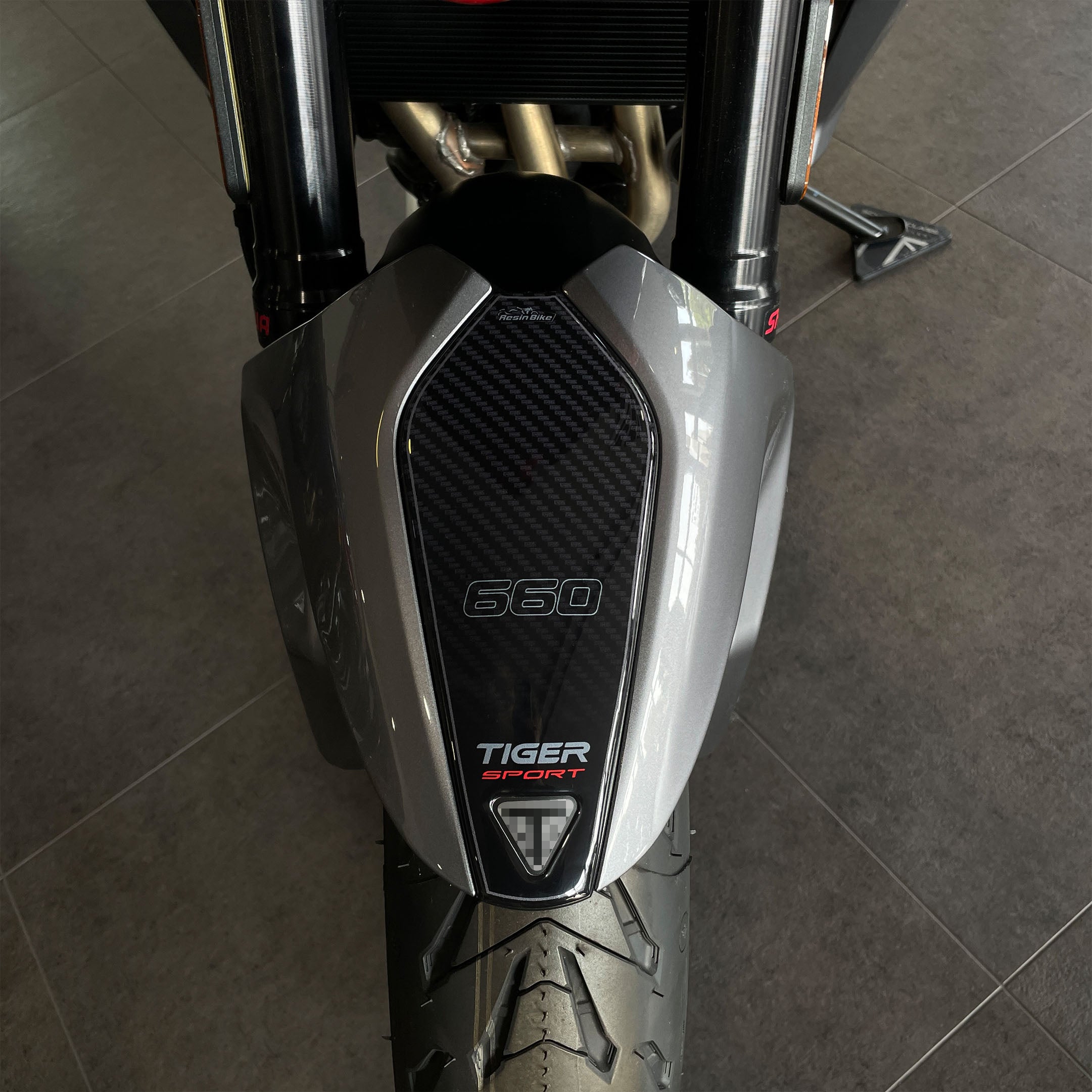 Resin Bike 3D Motorcycle Stickers - Front Fender | Triumph Tiger Sport 660/800 2022>2025 - Pyramid Motorcycle Accessories