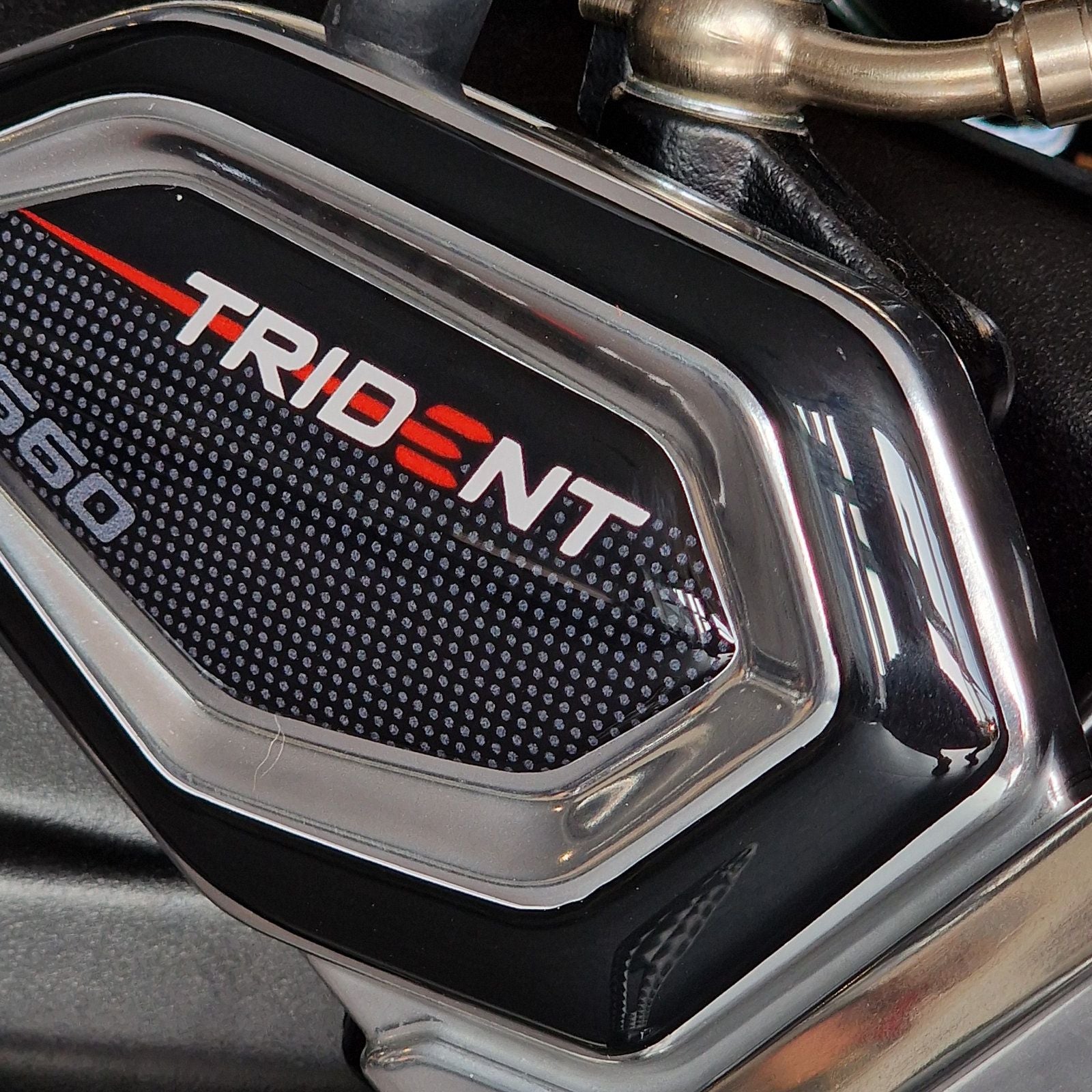 Resin Bike 3D Motorcycle Stickers - Heel Pads | Triumph Trident 660 2021>2025 - Pyramid Motorcycle Accessories