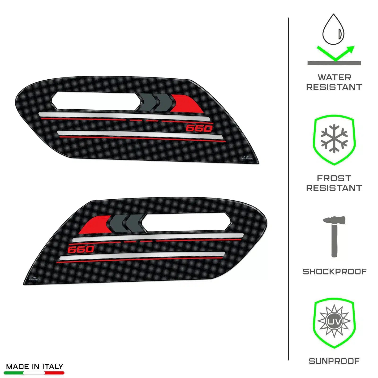 Resin Bike 3D Motorcycle Stickers - Tank Sides | Triumph Trident 660 2021>2023 - Pyramid Motorcycle Accessories
