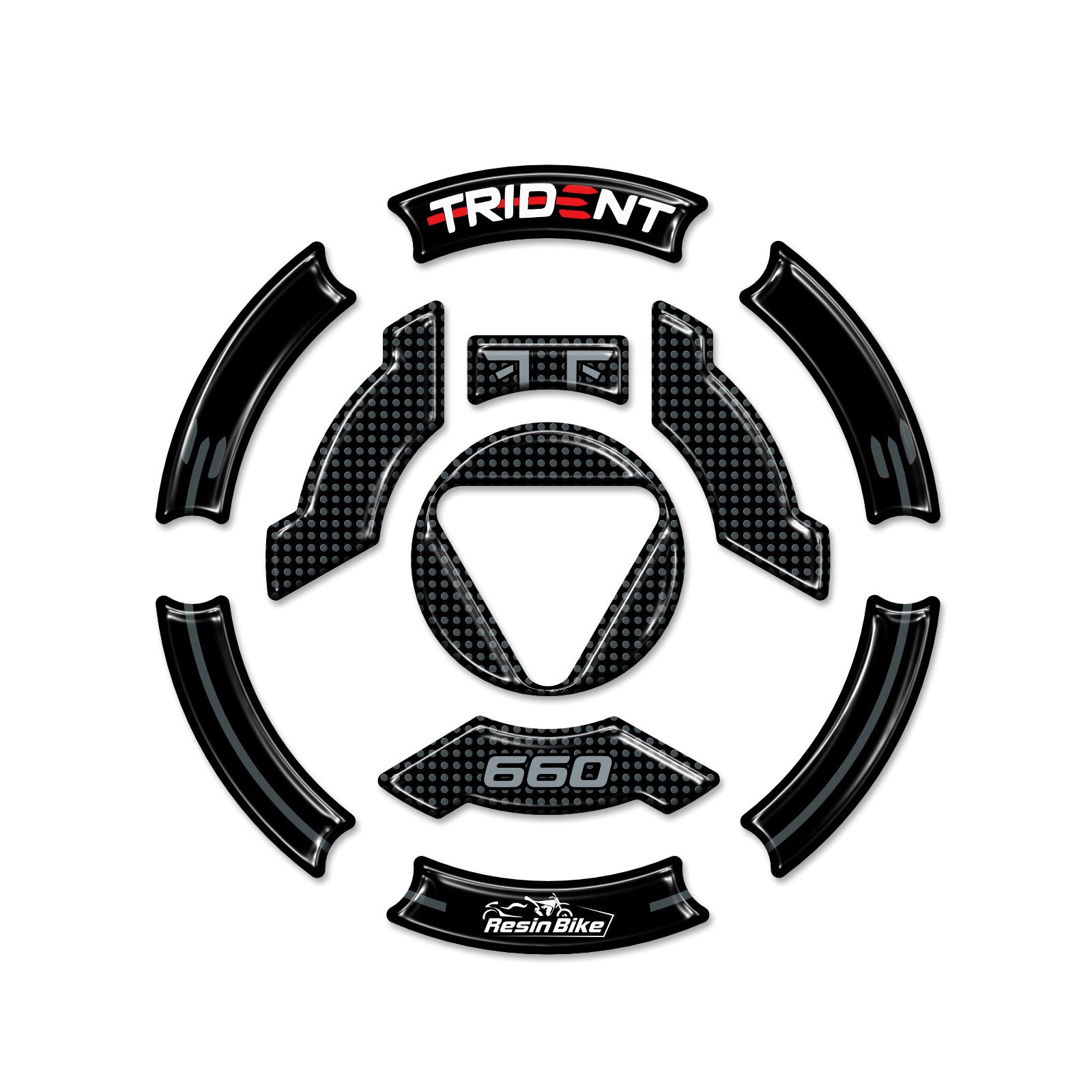 Resin Bike 3D Motorcycle Stickers - Fuel Cap | Triumph Trident 660 2021>2025 - Pyramid Motorcycle Accessories