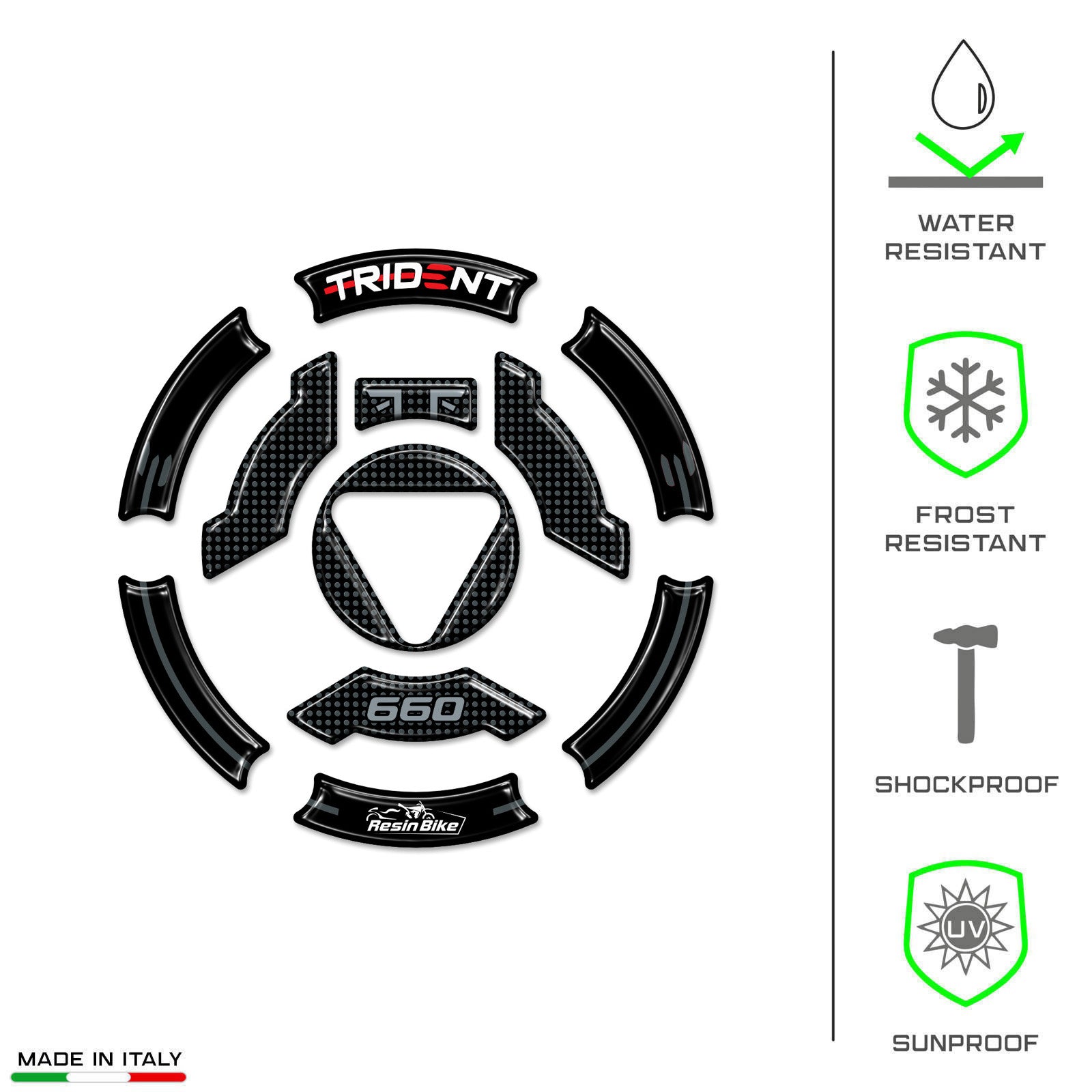 Resin Bike 3D Motorcycle Stickers - Fuel Cap | Triumph Trident 660 2021>2025 - Pyramid Motorcycle Accessories