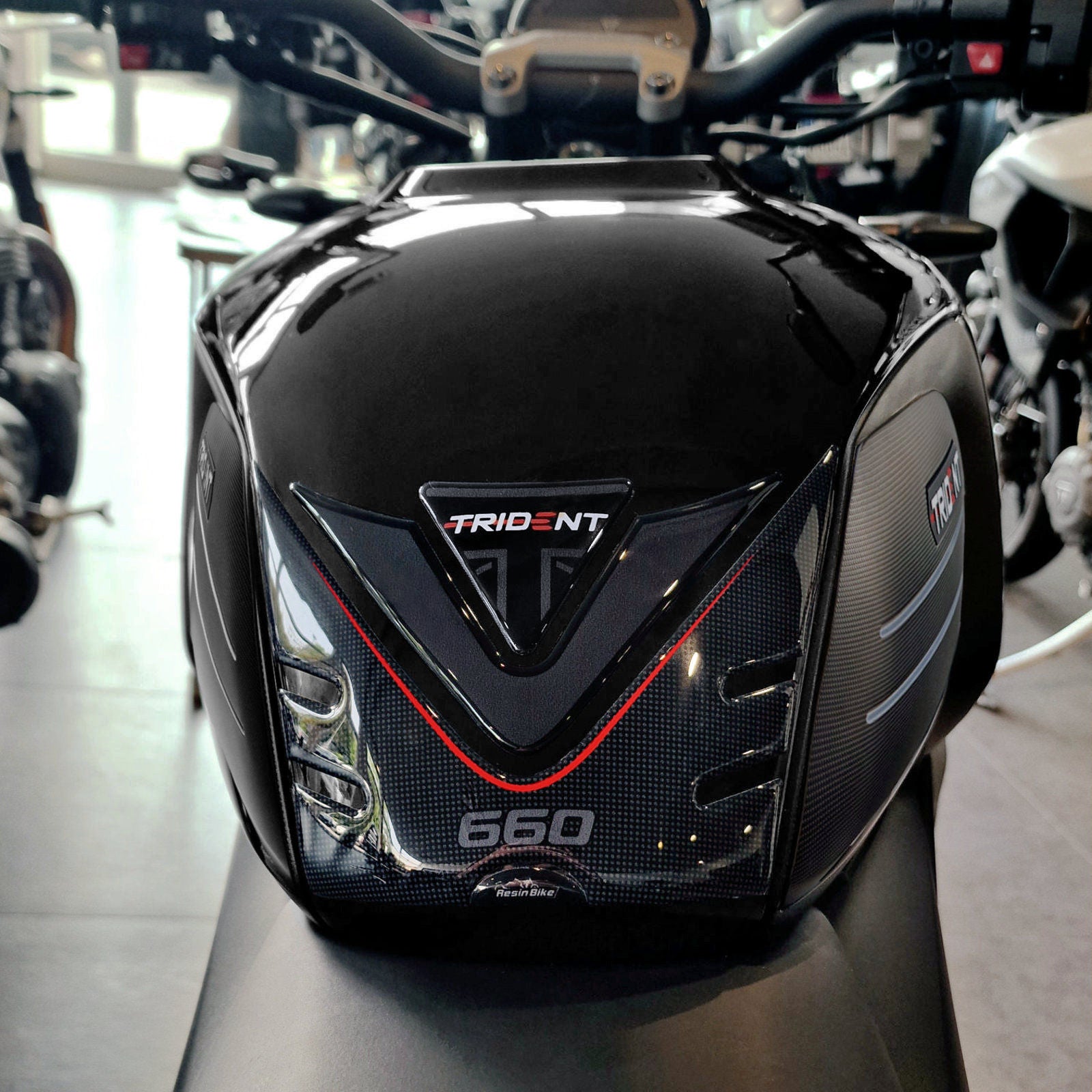 Resin Bike 3D Motorcycle Stickers - Tank Pad | Triumph Trident 660 2021>2025 - Pyramid Motorcycle Accessories