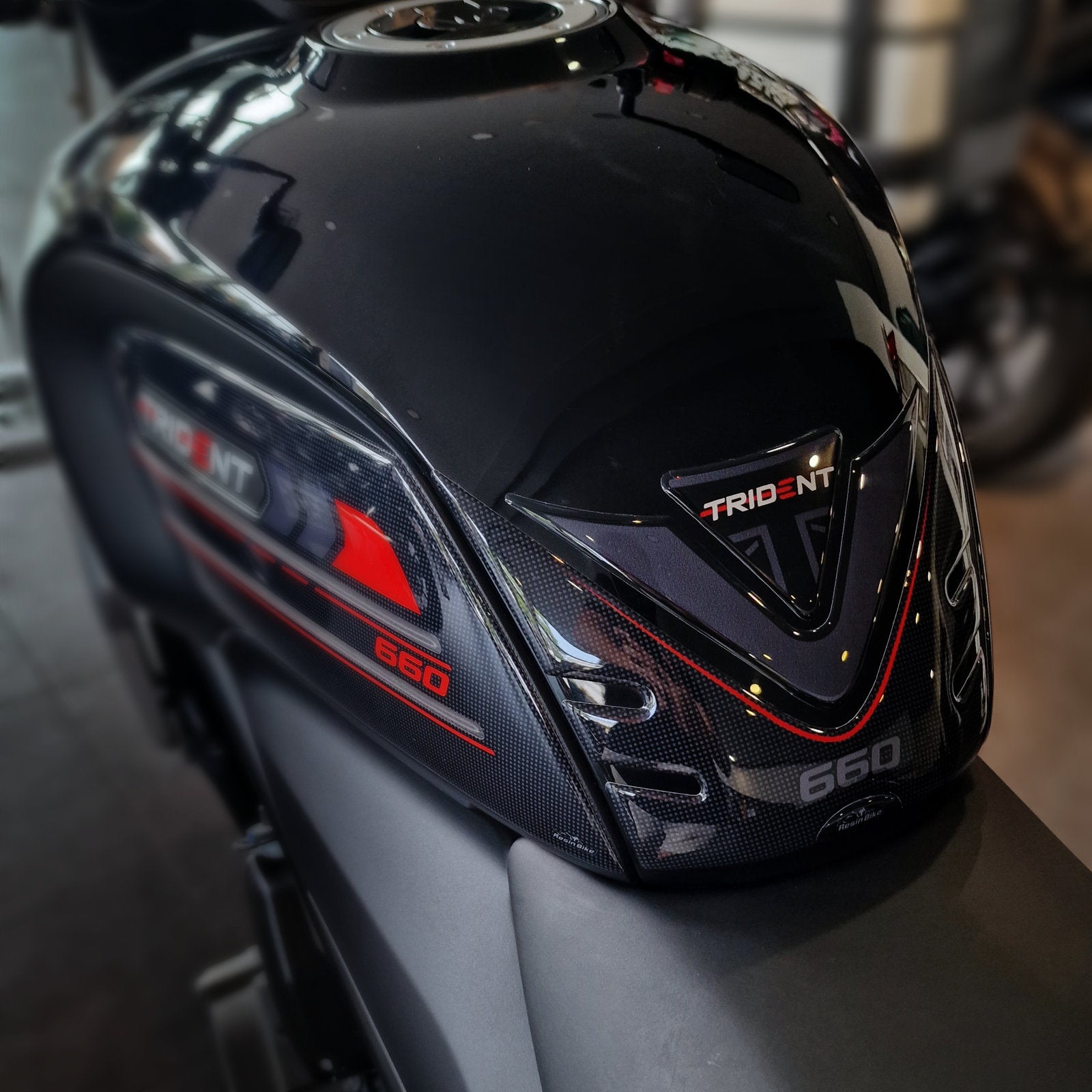 Resin Bike 3D Motorcycle Stickers - Tank Pad | Triumph Trident 660 2021>2025 - Pyramid Motorcycle Accessories