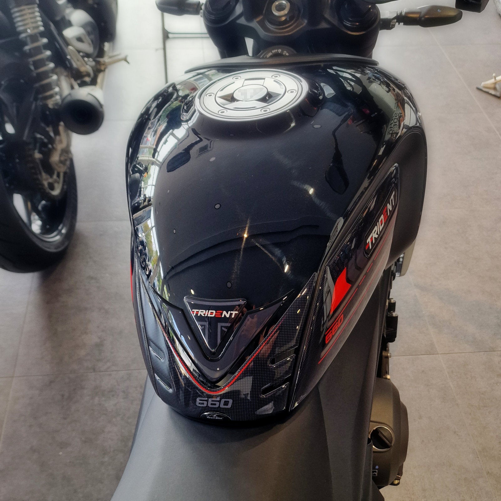 Resin Bike 3D Motorcycle Stickers - Tank Pad | Triumph Trident 660 2021>2025 - Pyramid Motorcycle Accessories