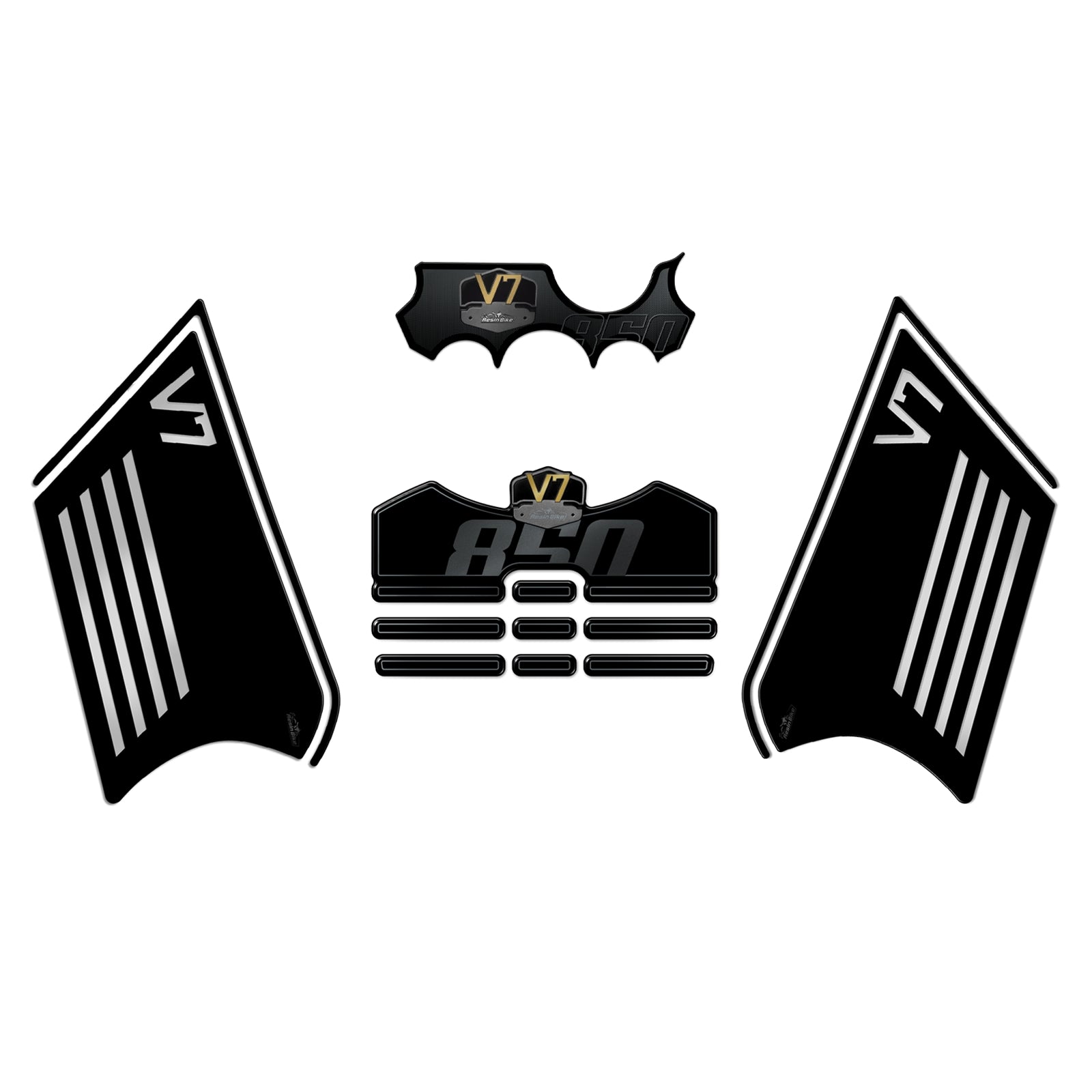 Resin Bike 3D Motorcycle Stickers - Tank Kit | Moto Guzzi V7 2021>Current - Pyramid Motorcycle Accessories