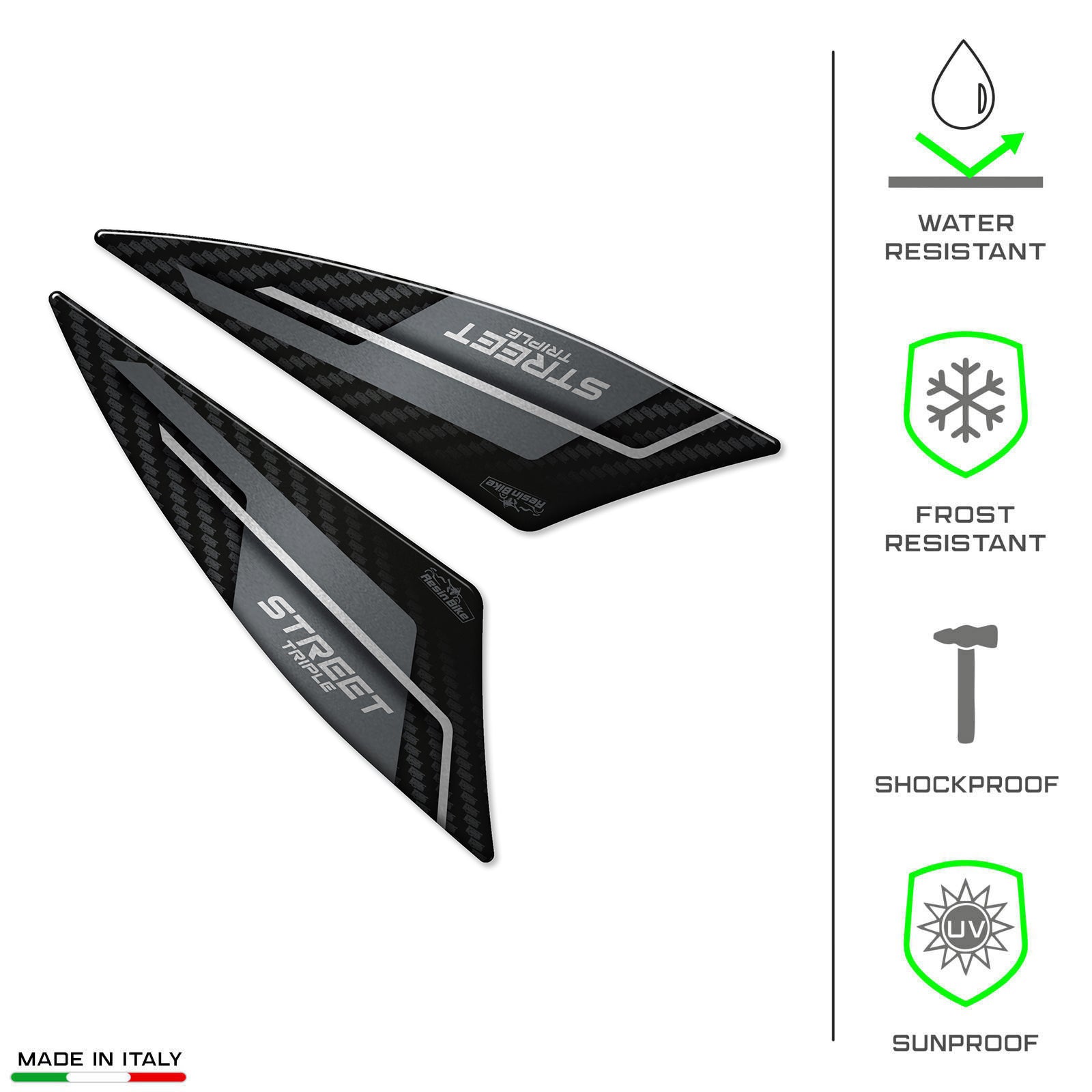 Resin Bike 3D Motorcycle Stickers - Tail Section | Triumph Street Triple 765 RS 2023>2025 - Pyramid Motorcycle Accessories