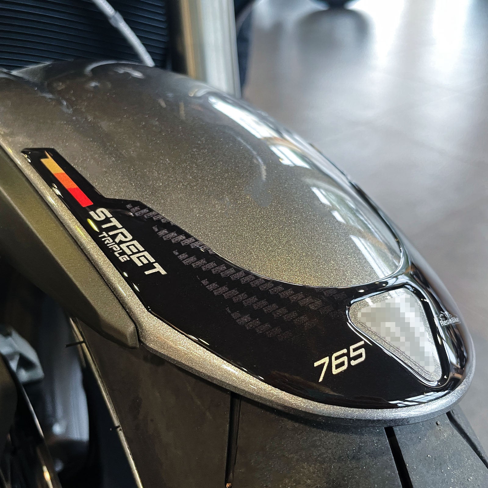 Resin Bike 3D Motorcycle Stickers - Front Fender | Triumph Street Triple 765 RS 2023>2025 - Pyramid Motorcycle Accessories