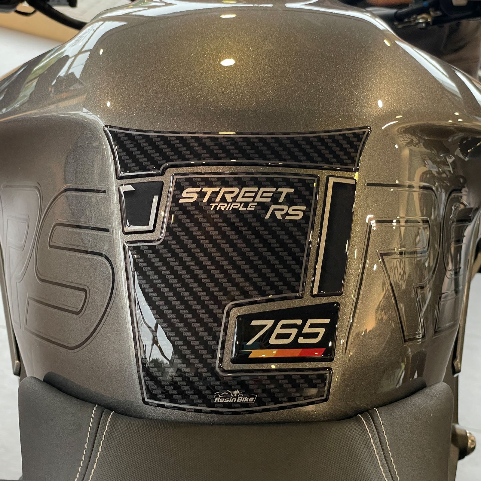 Resin Bike 3D Motorcycle Stickers - Tank Pad | Triumph Street Triple 765 RS 2023>2025 - Pyramid Motorcycle Accessories