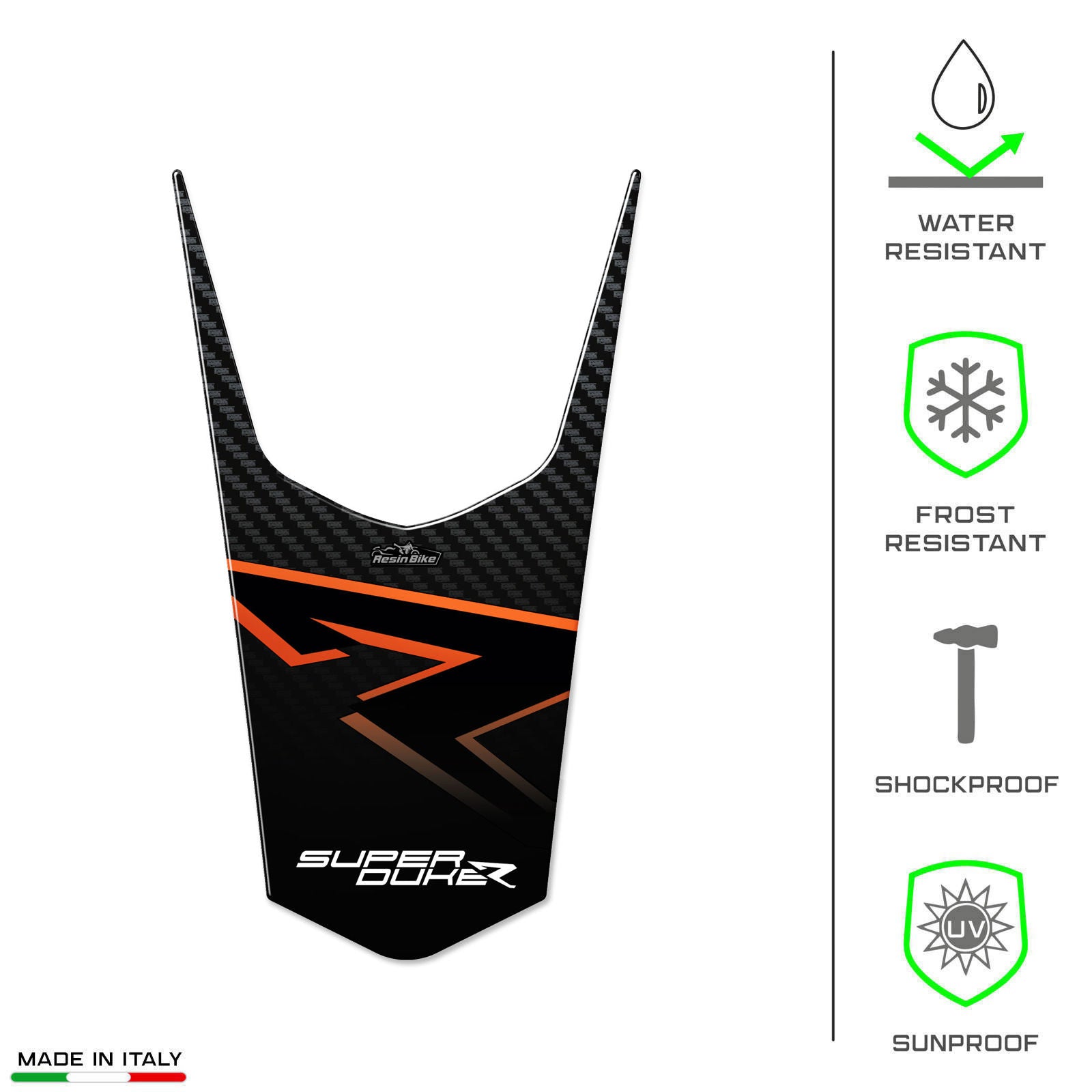 Resin Bike 3D Motorcycle Stickers - Front Fender | KTM 1290 Super Duke R 2022>2023 - Pyramid Motorcycle Accessories