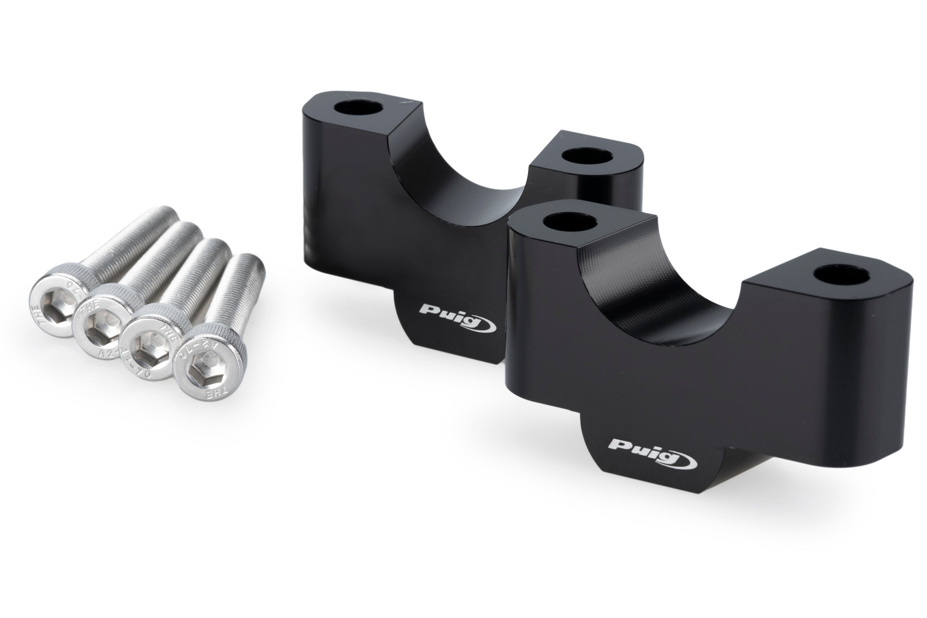 Puig Handlebar Risers - 30mm Rise | Black | Triumph Tiger Sport 800 2025>Current - Pyramid Motorcycle Accessories