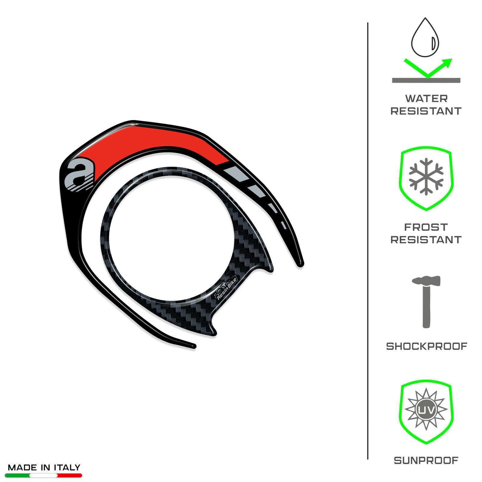 Resin Bike 3D Motorcycle Stickers - Key Area | Aprilia SR 125/200 2022>2025 - Pyramid Motorcycle Accessories