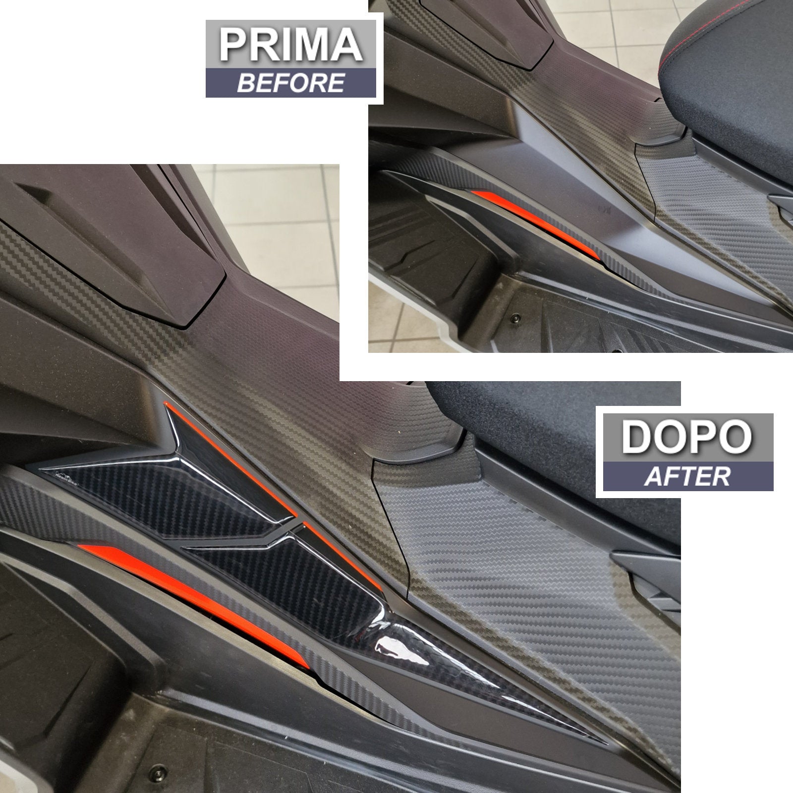 Resin Bike 3D Motorcycle Stickers - Tank Sides | Aprilia SR 125 / SR 200 2022>2026 - Pyramid Motorcycle Accessories