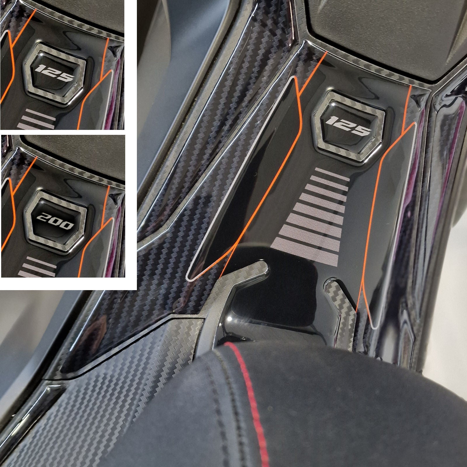 Resin Bike 3D Motorcycle Stickers - Central Tunnel | Aprilia SR 125/200 2022>2025 - Pyramid Motorcycle Accessories