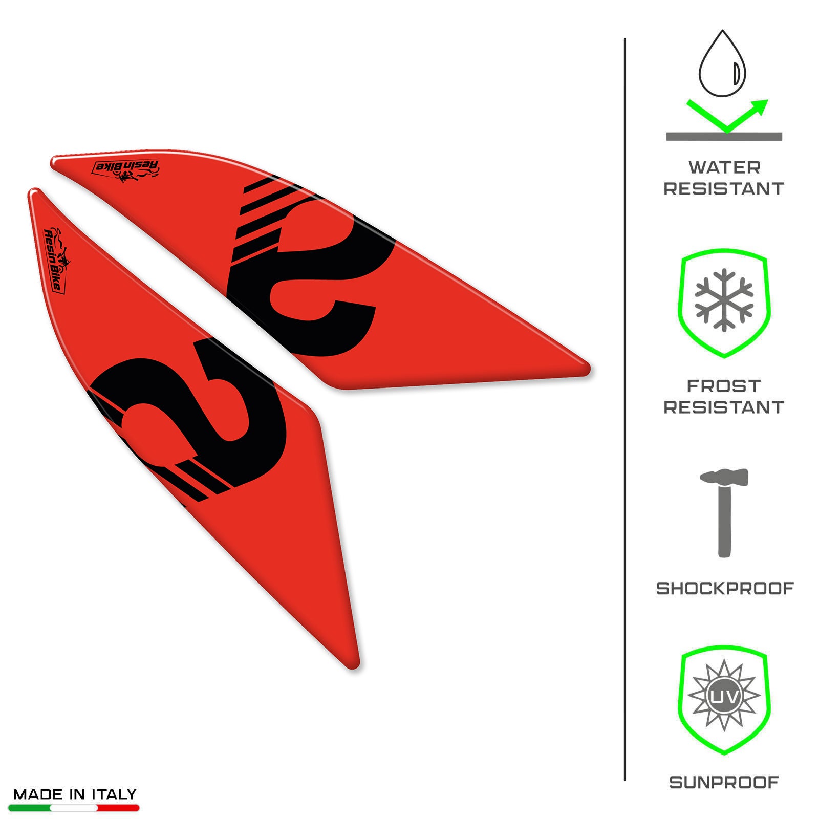 Resin Bike 3D Motorcycle Stickers - Passenger Handles | Aprilia RS/Tuono 660 2020>2026 - Pyramid Motorcycle Accessories