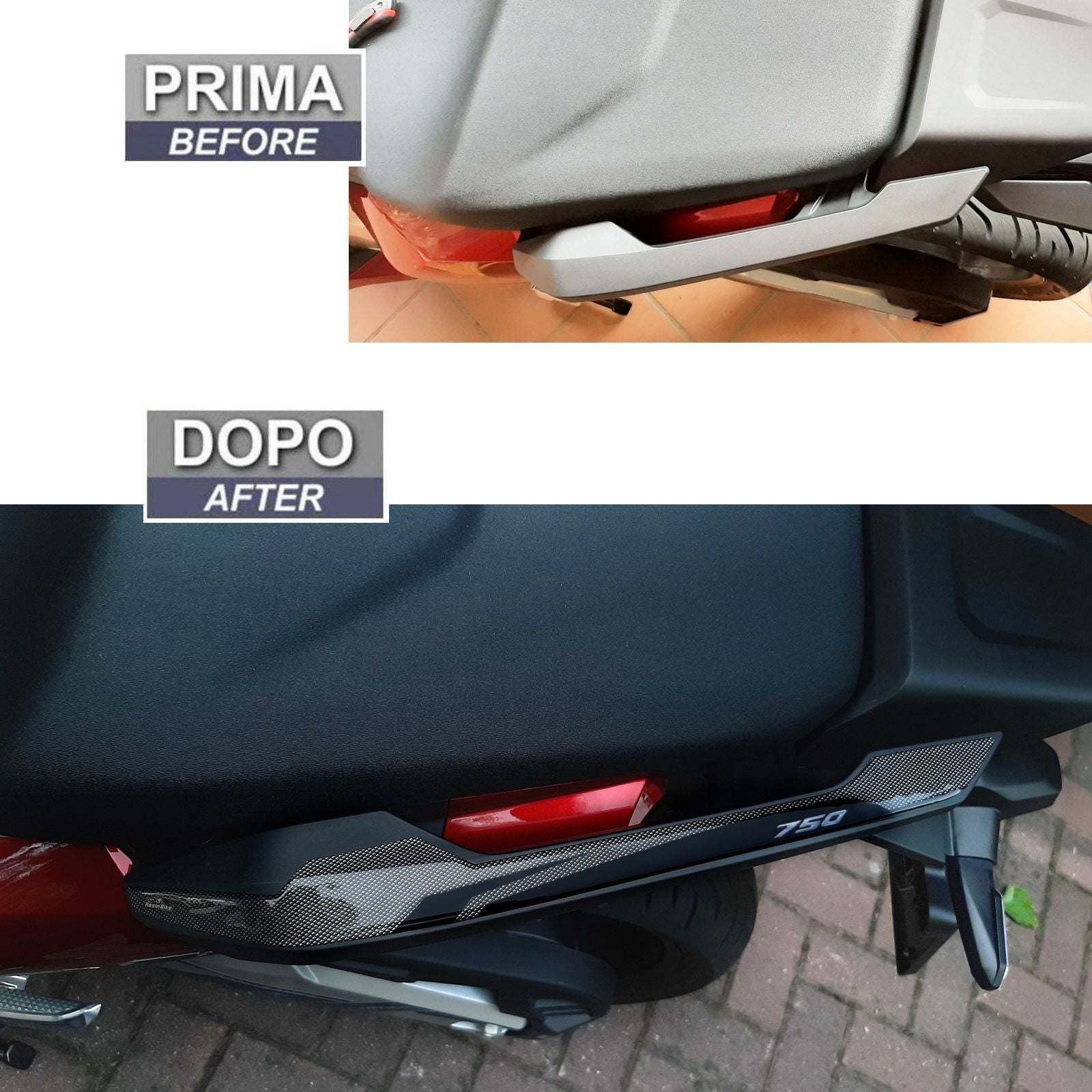 Resin Bike 3D Motorcycle Stickers - Passenger Handles | Honda Forza 750 2021>2026 - Pyramid Motorcycle Accessories