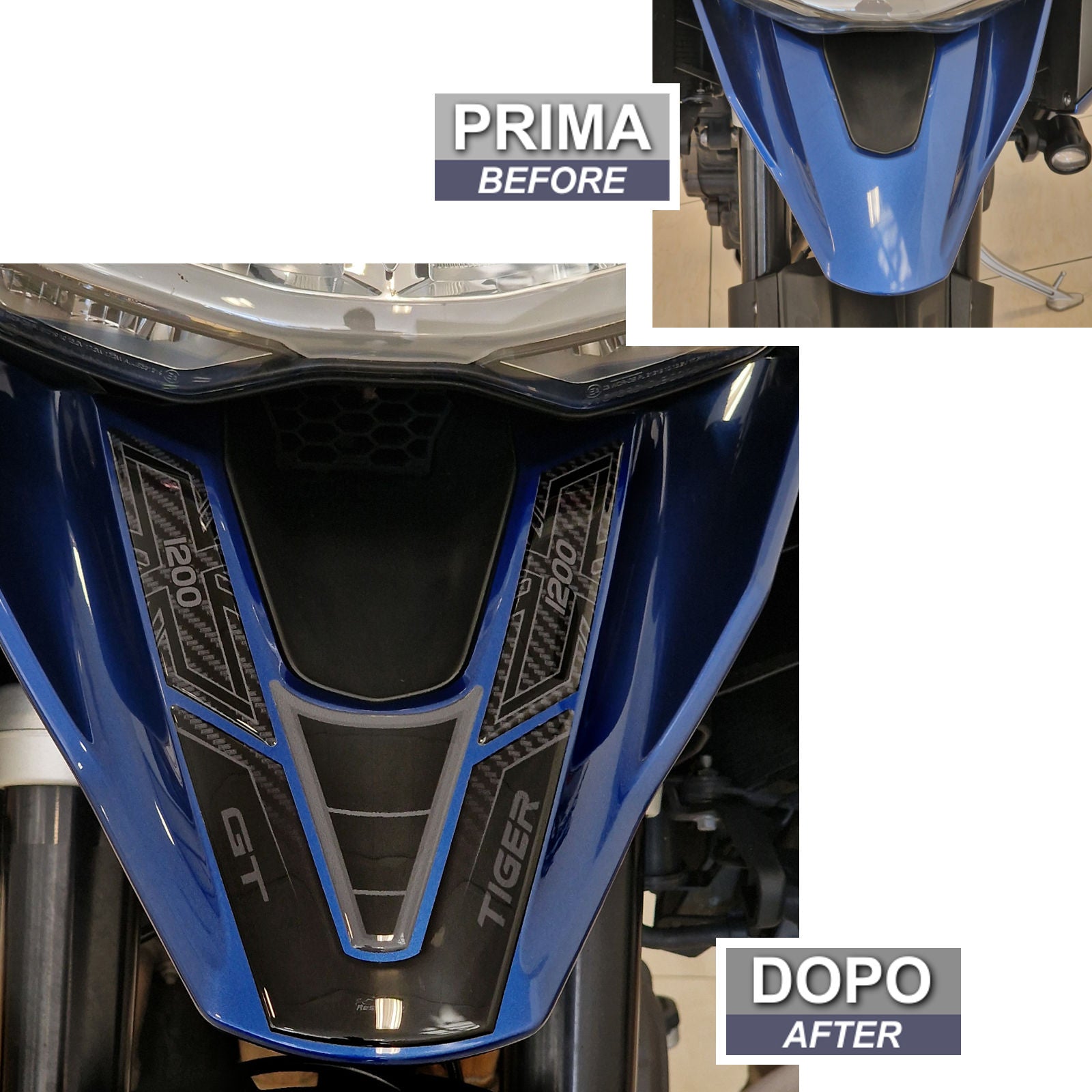 Resin Bike 3D Motorcycle Stickers - Beak | Triumph Tiger 1200 GT Pro 2022>2025 - Pyramid Motorcycle Accessories